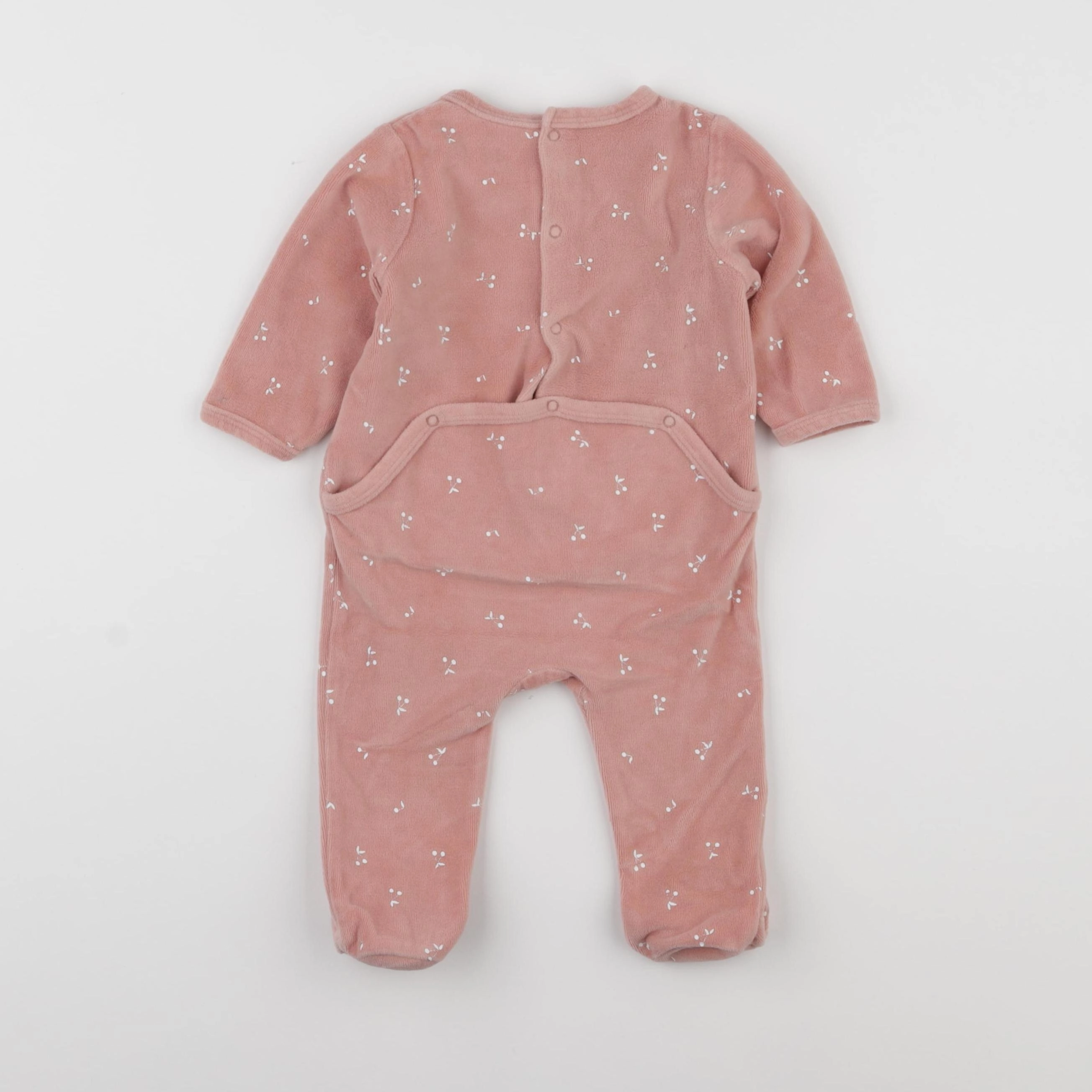 Vertbaudet - pyjama velours rose - 6 mois