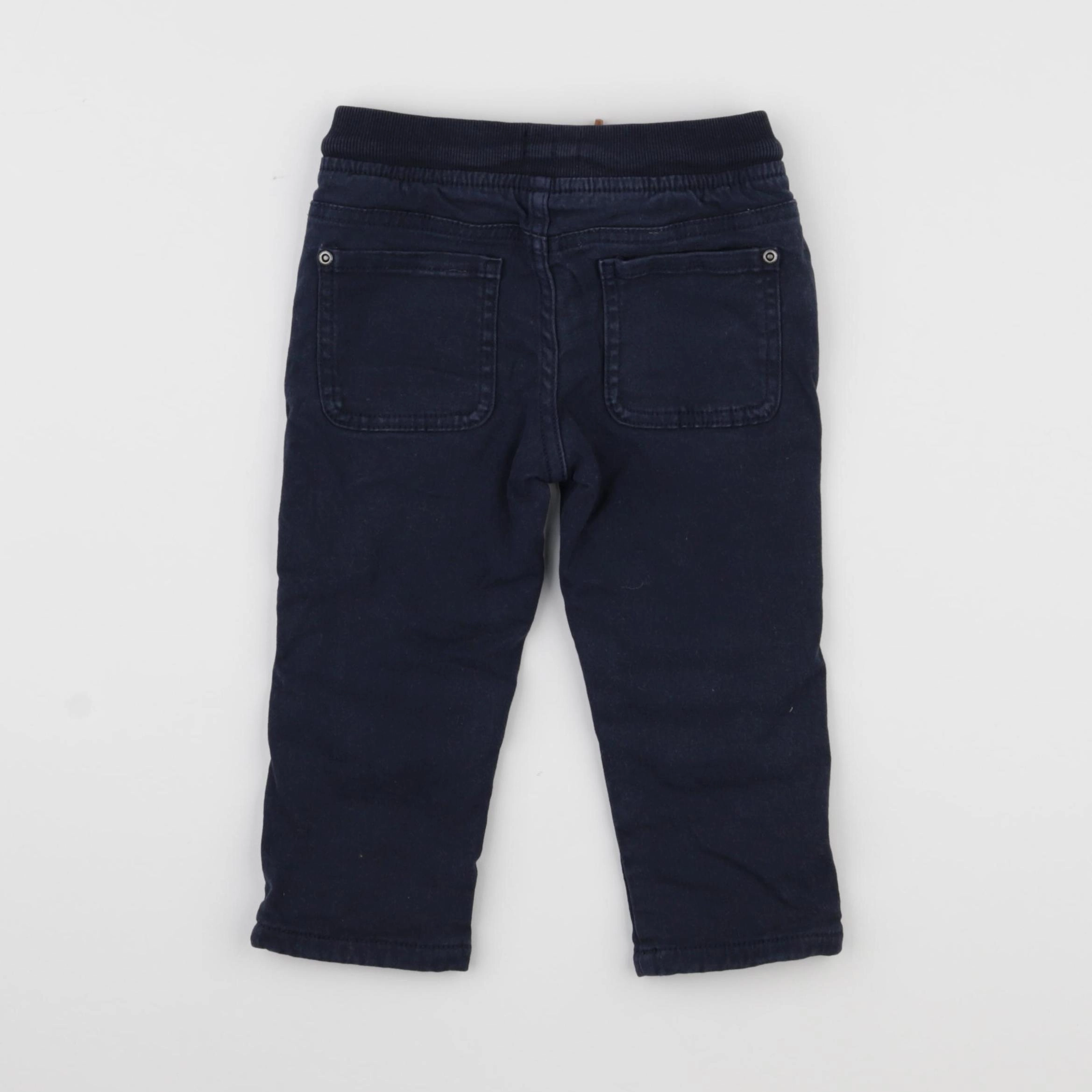 Vertbaudet - pantalon doublé bleu - 24 mois