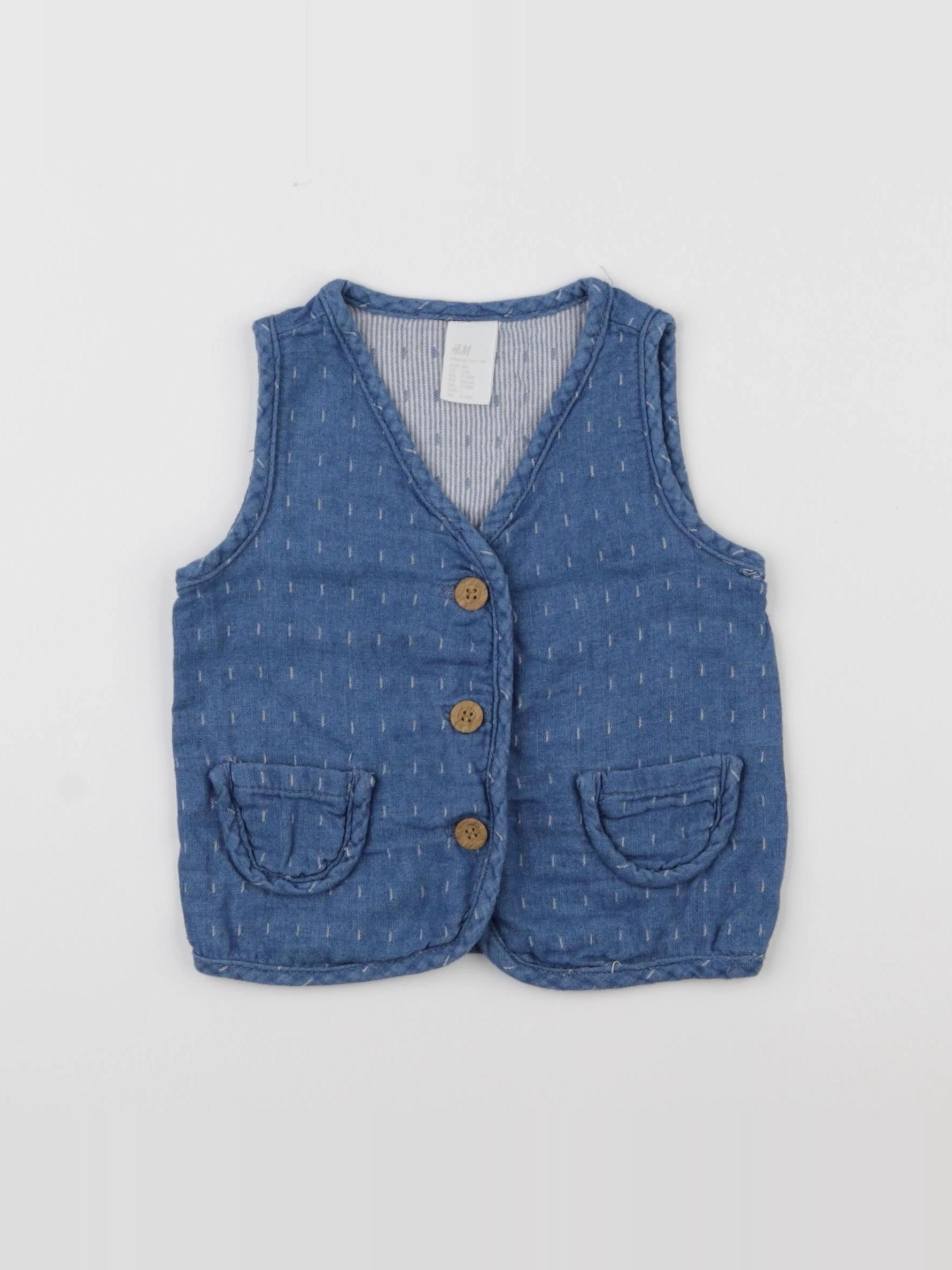 H&M - gilet bleu - 9/12 mois