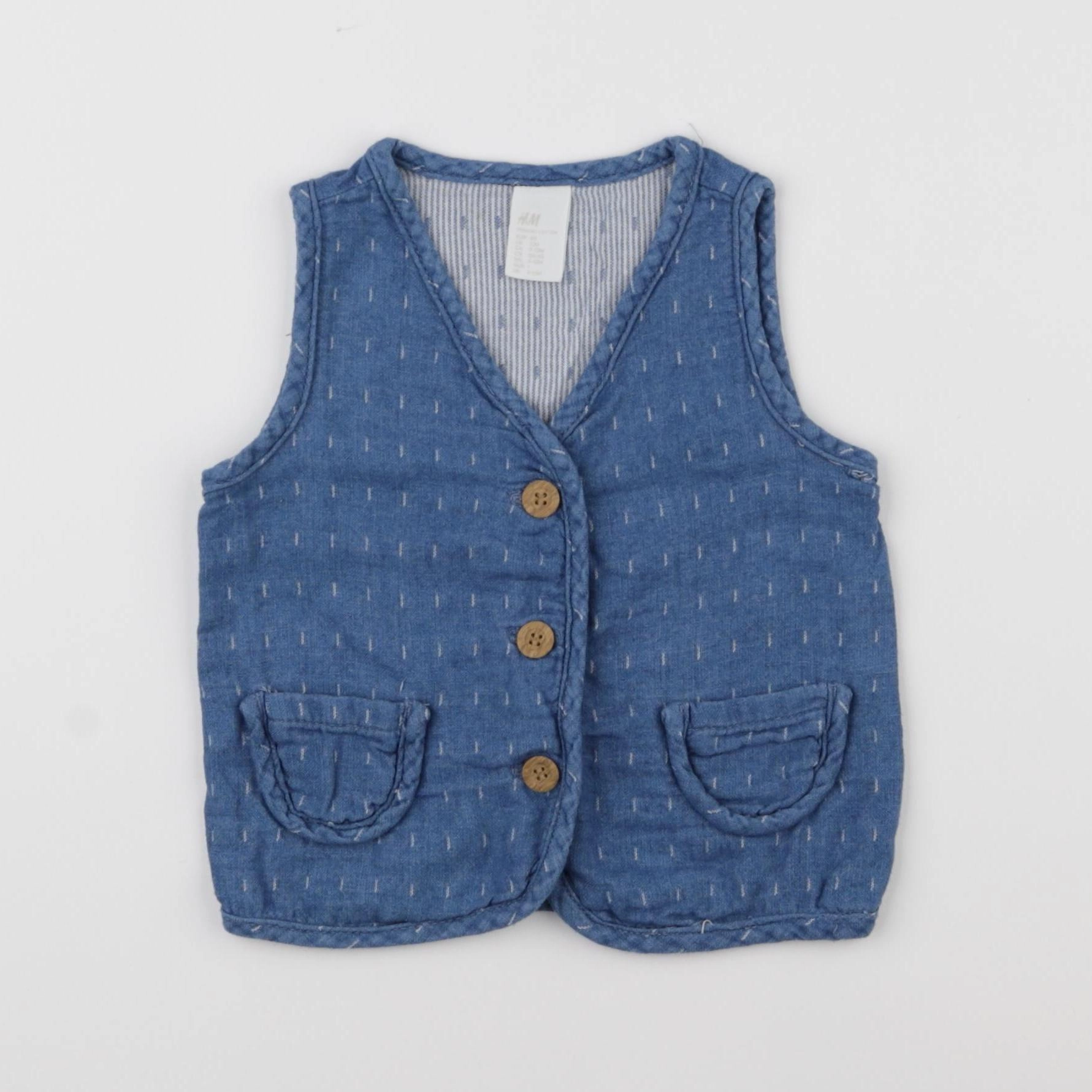 H&M - gilet bleu - 9/12 mois