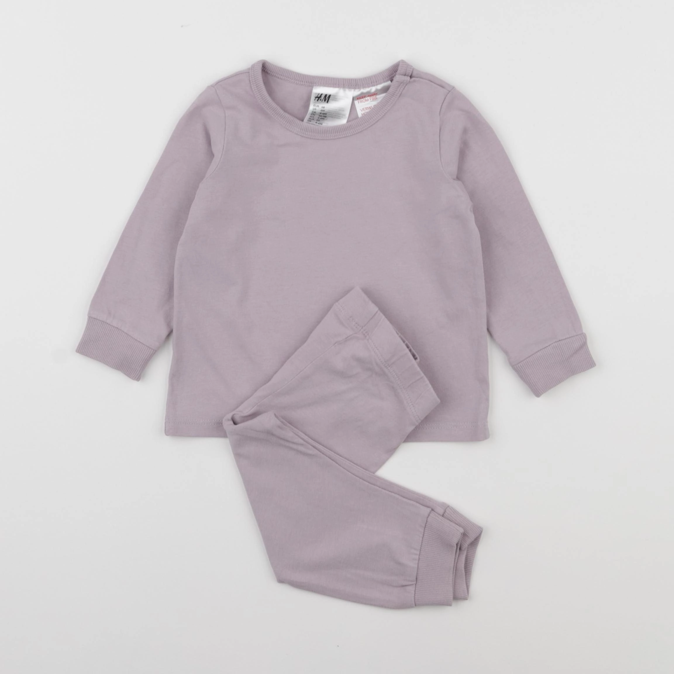 H&M - pyjama coton violet - 3/6 mois