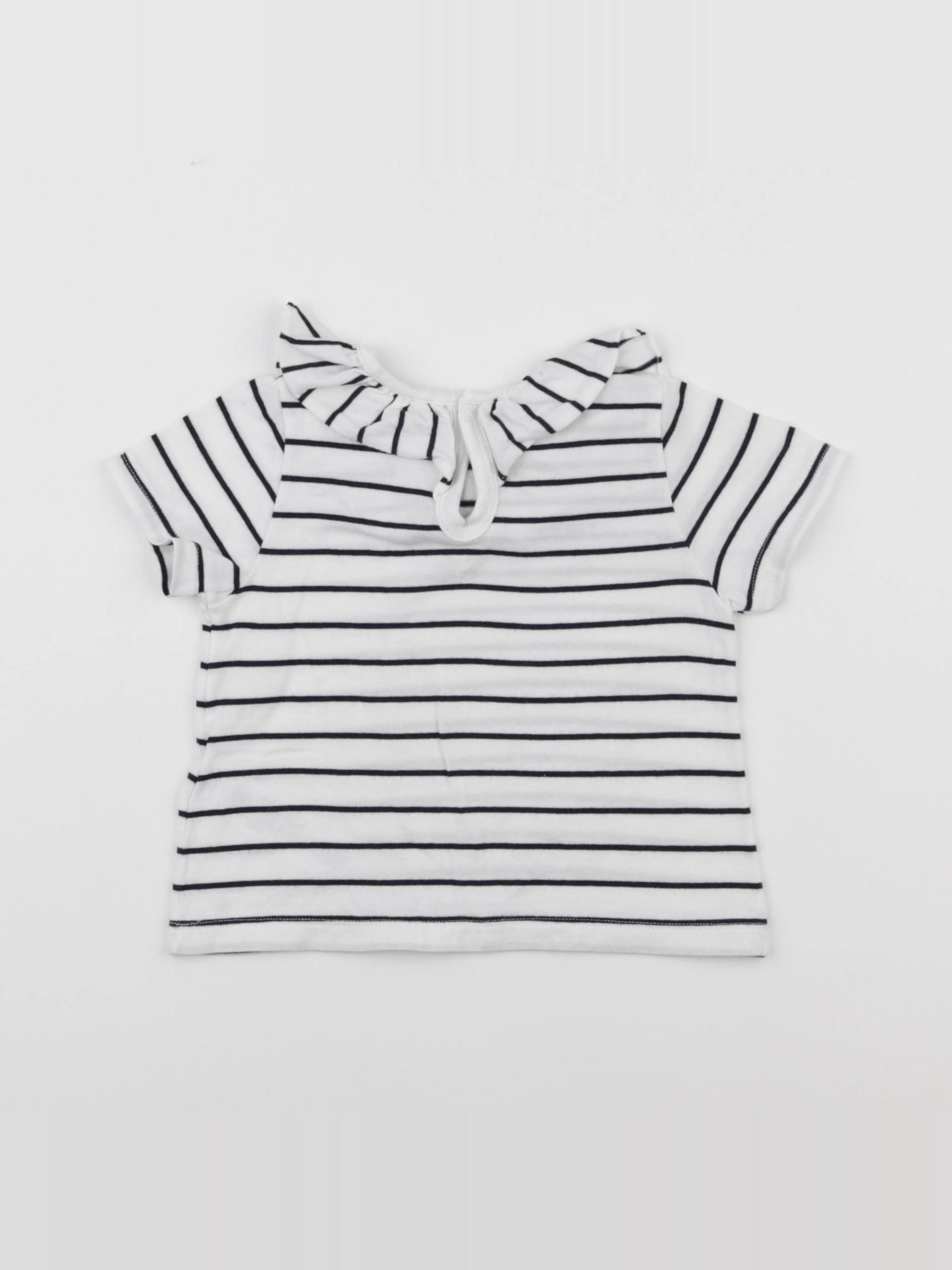 Petit Bateau - tee-shirt blanc, bleu - 18 mois