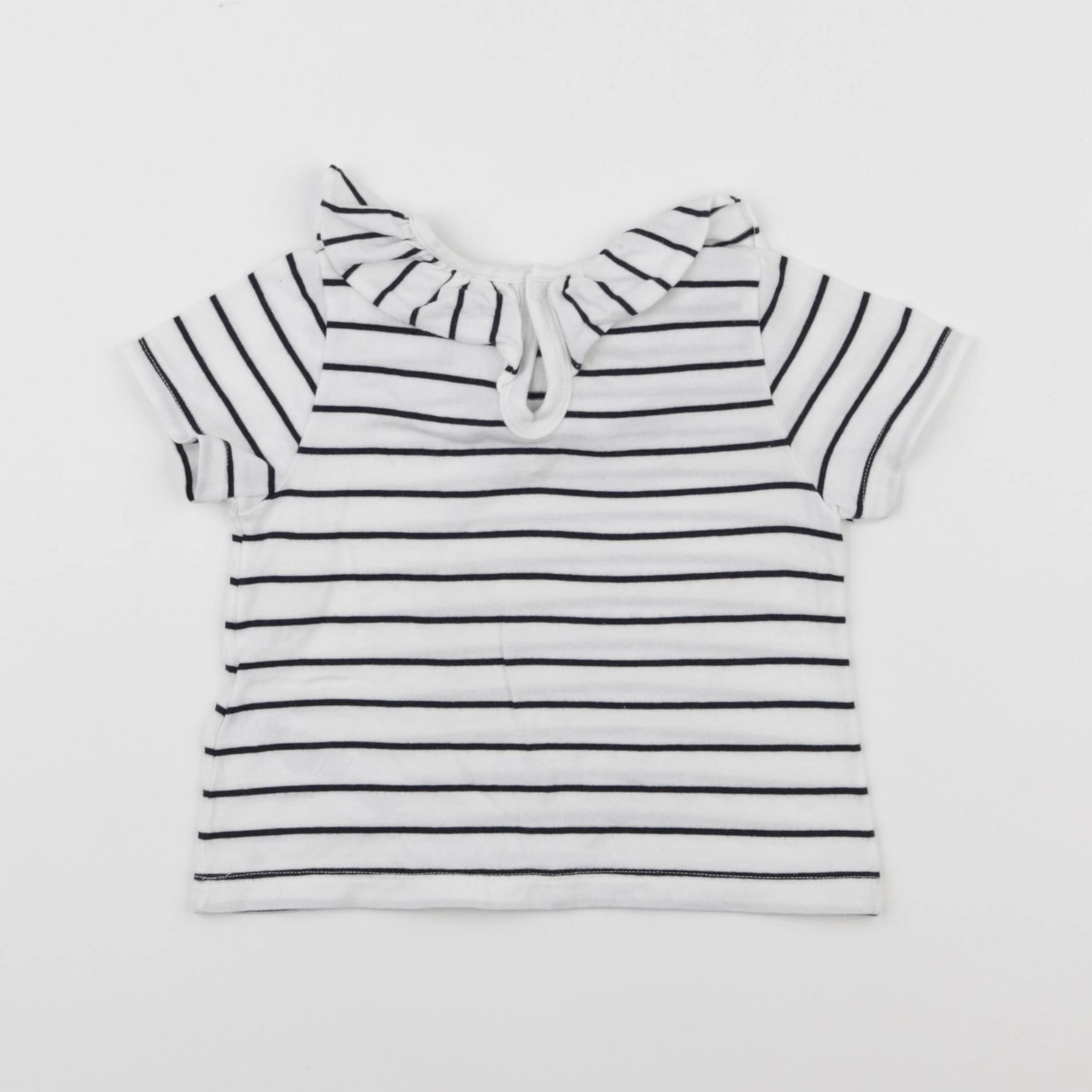 Petit Bateau - tee-shirt blanc, bleu - 18 mois