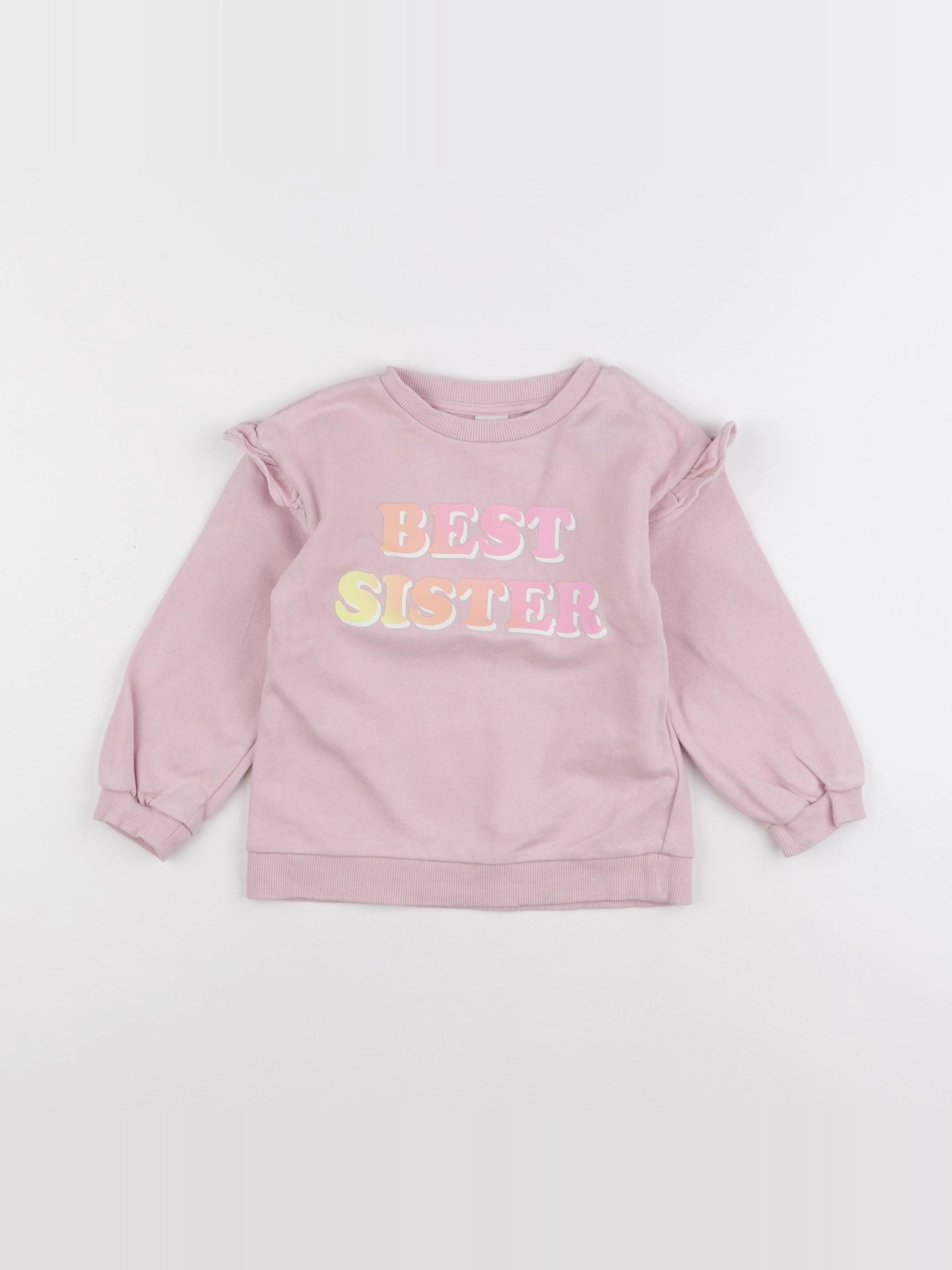 H&M - sweat rose - 2/3 ans