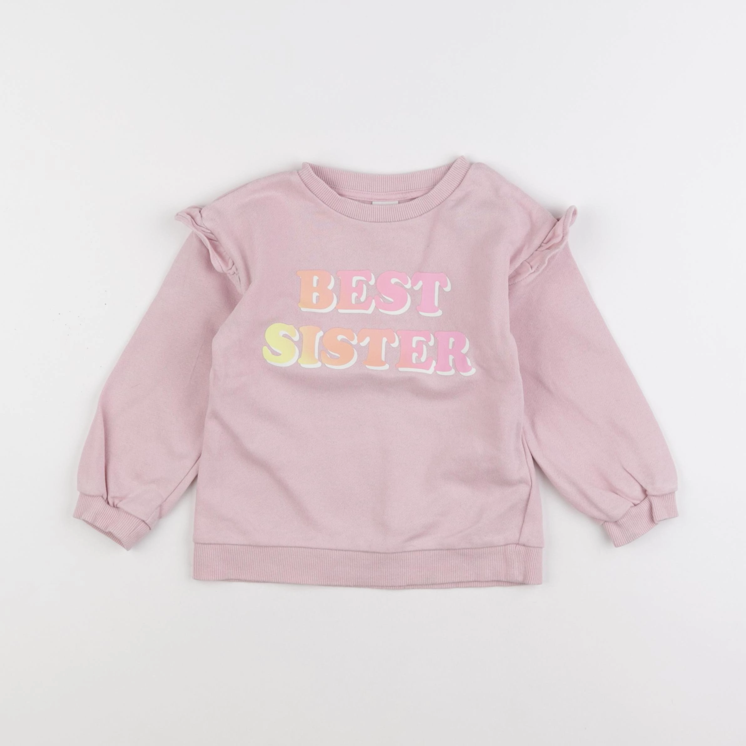 H&M - sweat rose - 2/3 ans