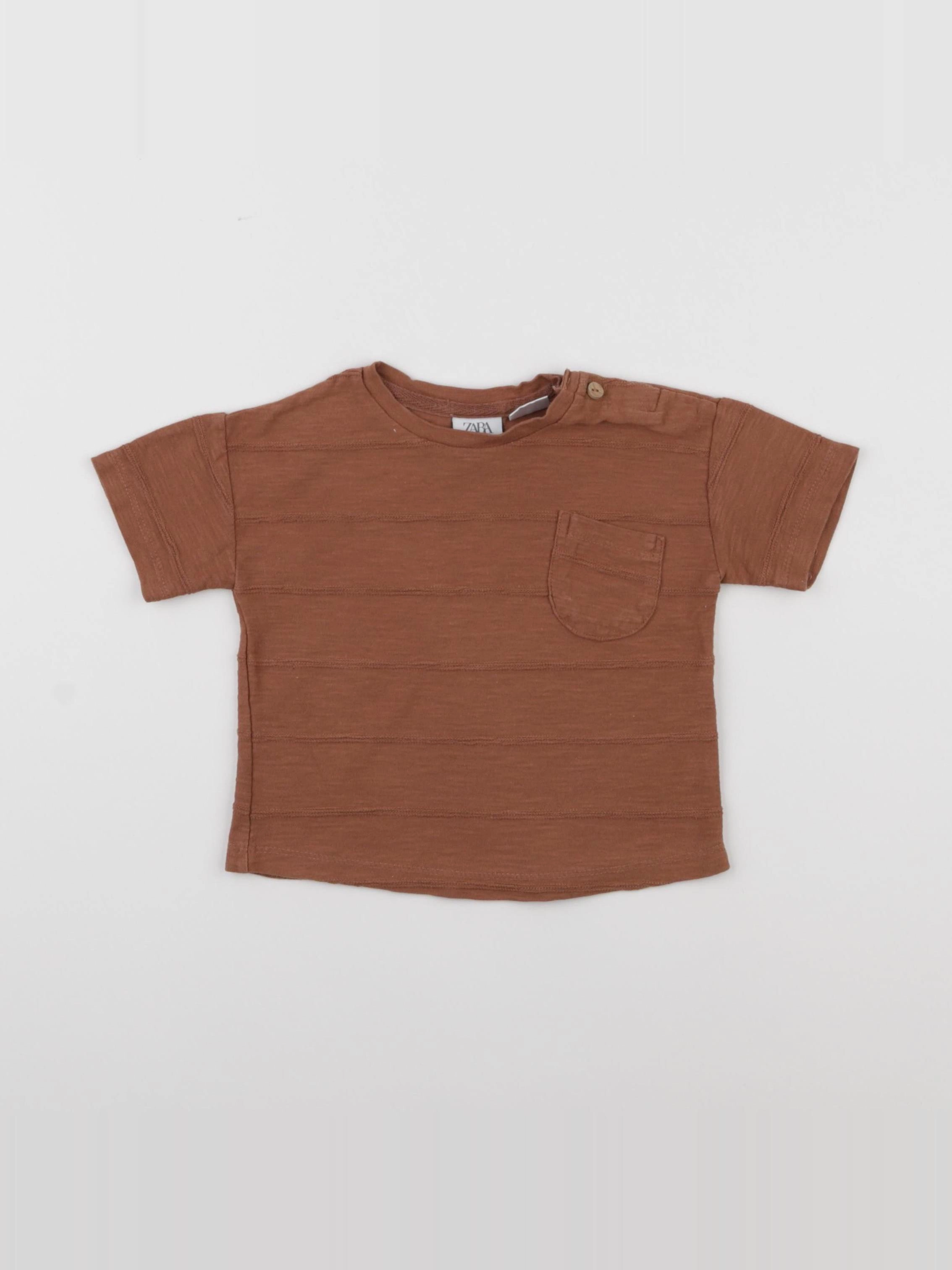 Zara - tee-shirt marron - 3/6 mois
