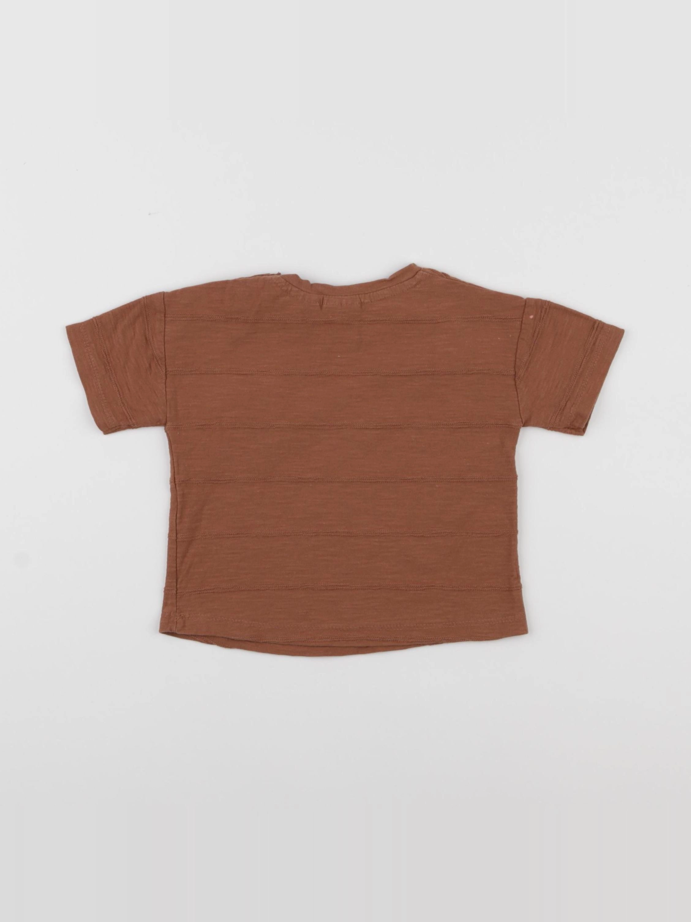 Zara - tee-shirt marron - 3/6 mois