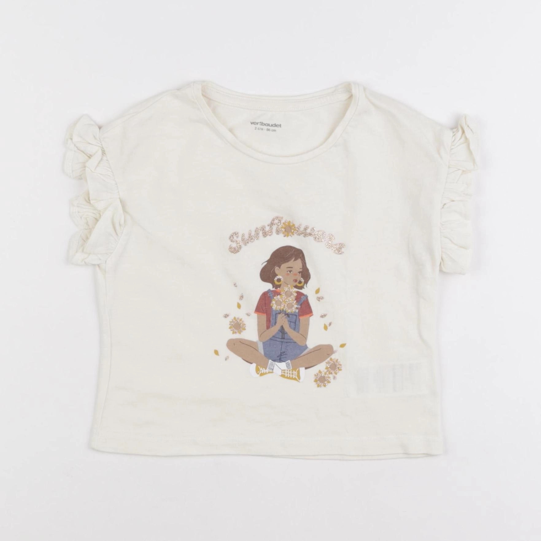 Vertbaudet - tee-shirt blanc - 2 ans