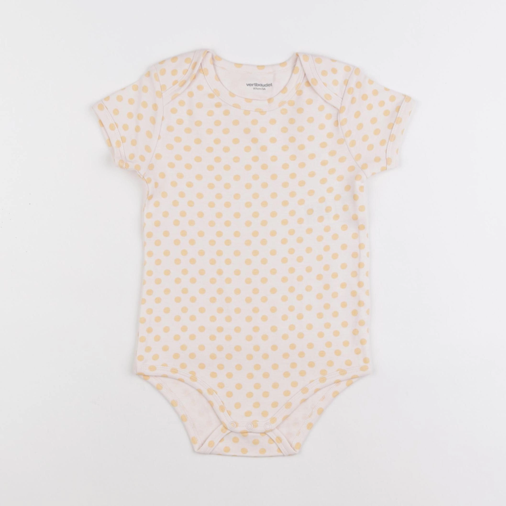 Vertbaudet - body blanc, jaune - 3 ans