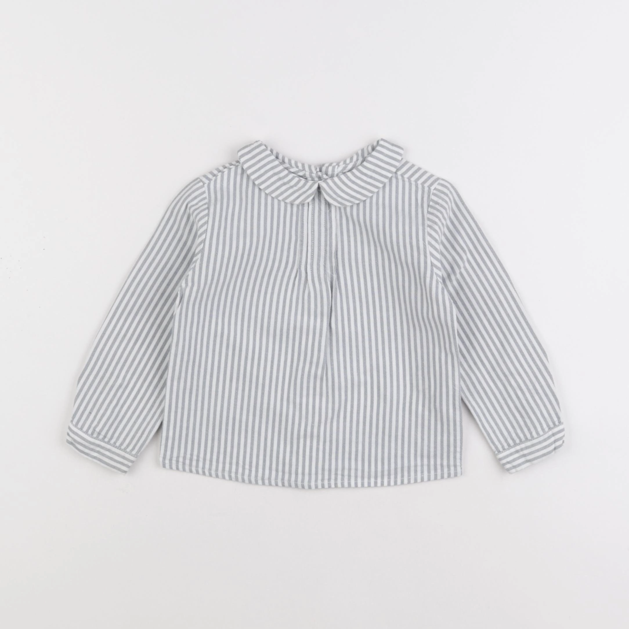 Gocco - chemise blanc, gris - 12/18 mois