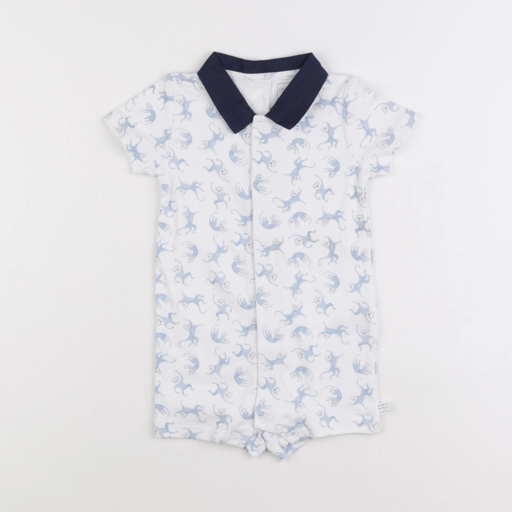 Carrément Beau - combinaison blanc, bleu - 6 mois