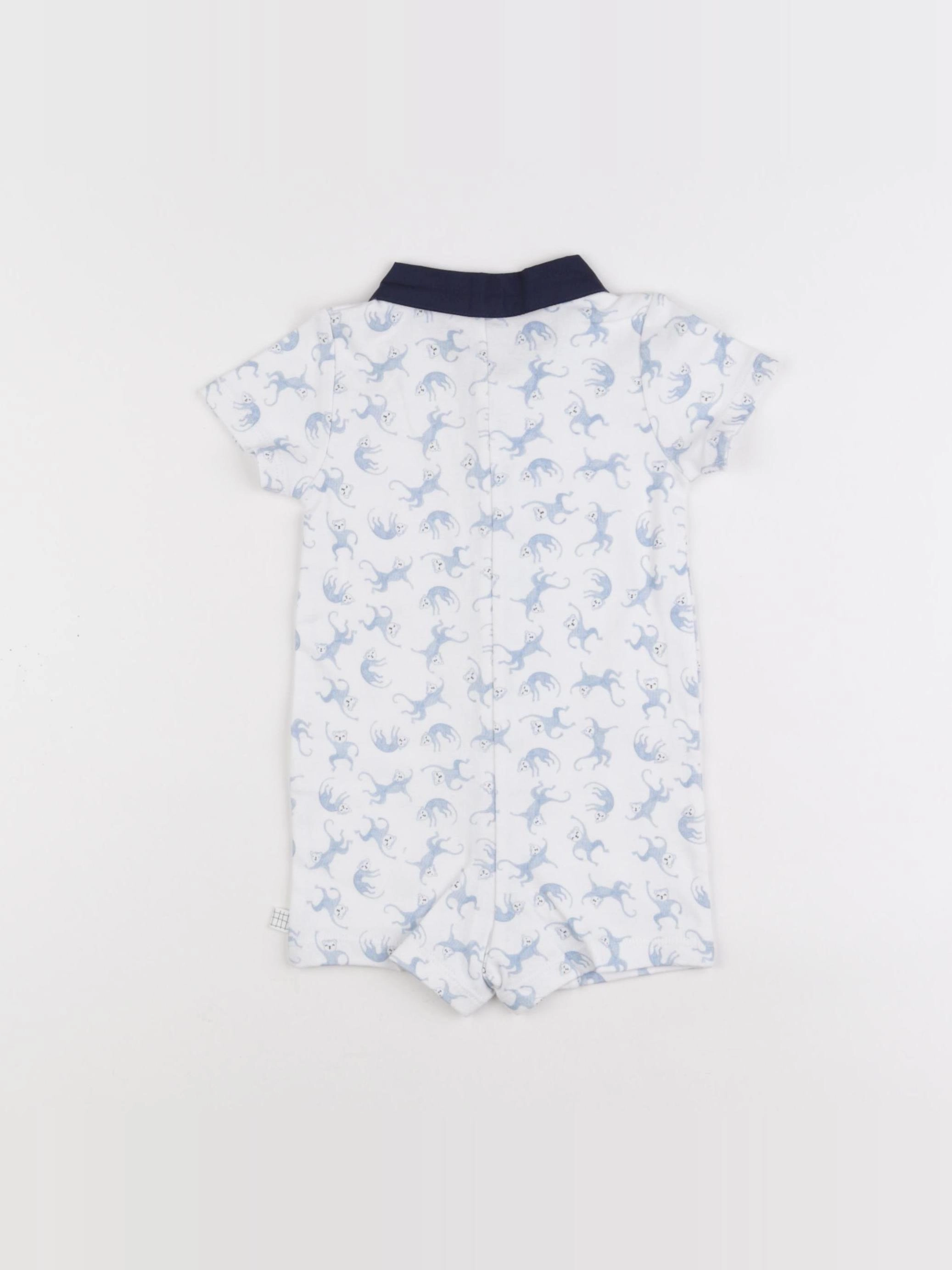 Carrément Beau - combinaison blanc, bleu - 6 mois