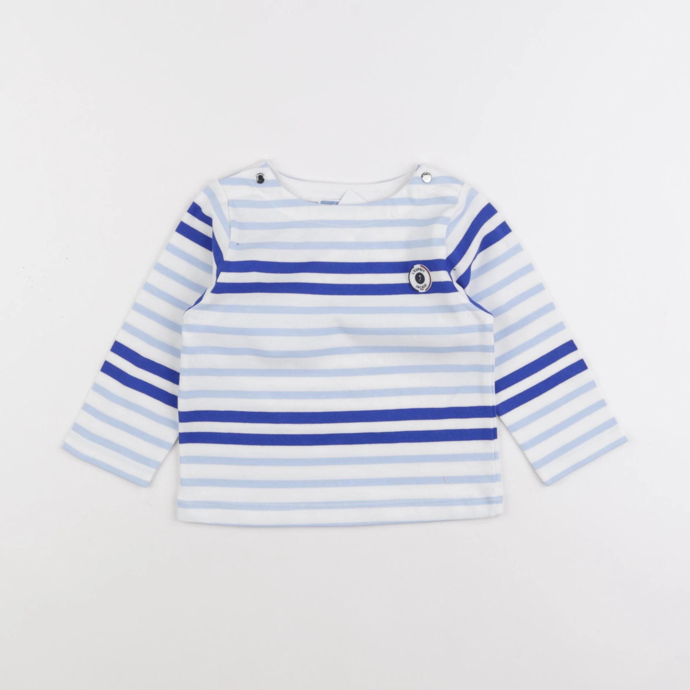 Jacadi - tee-shirt blanc, bleu - 18 mois