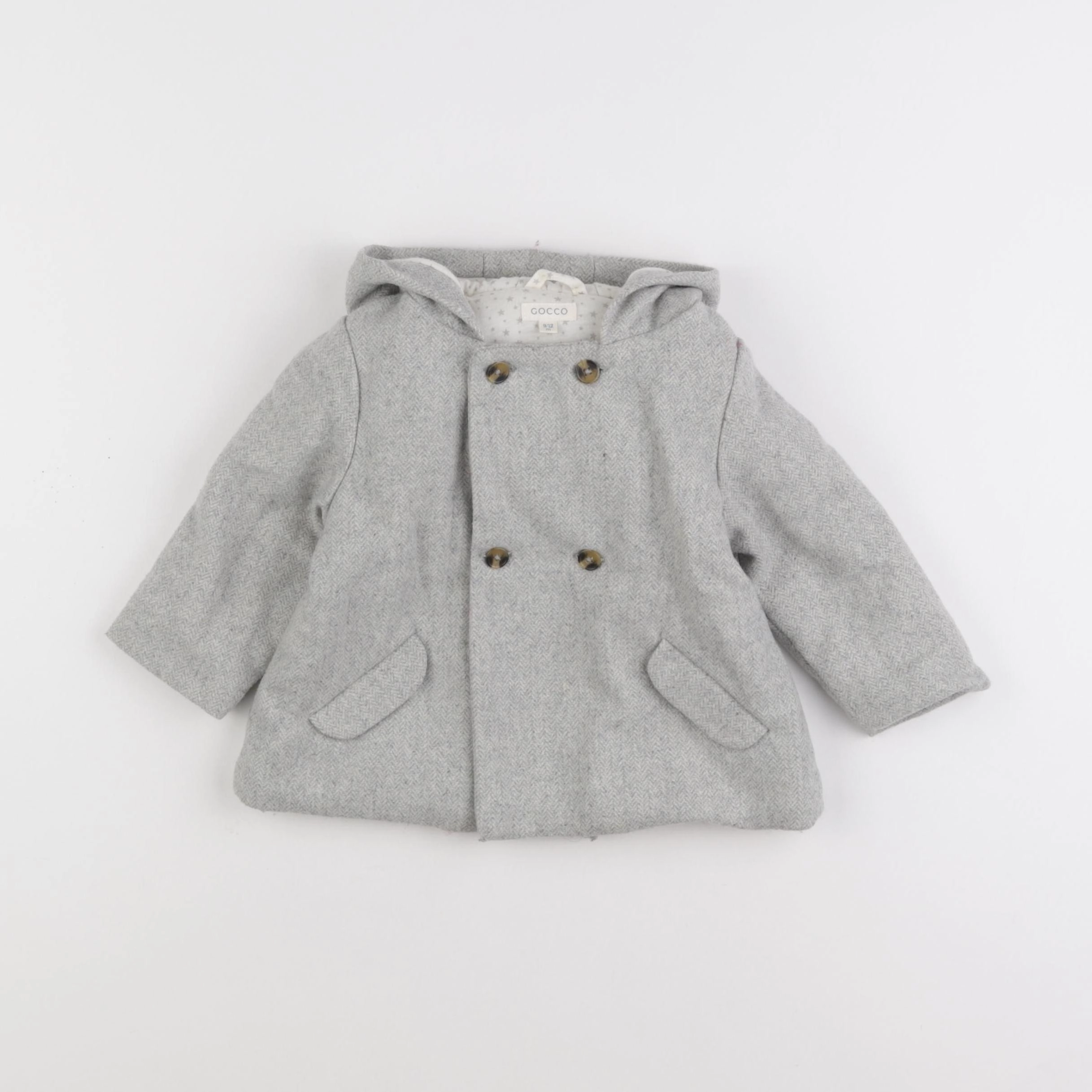 Gocco - manteau gris - 9/12 mois