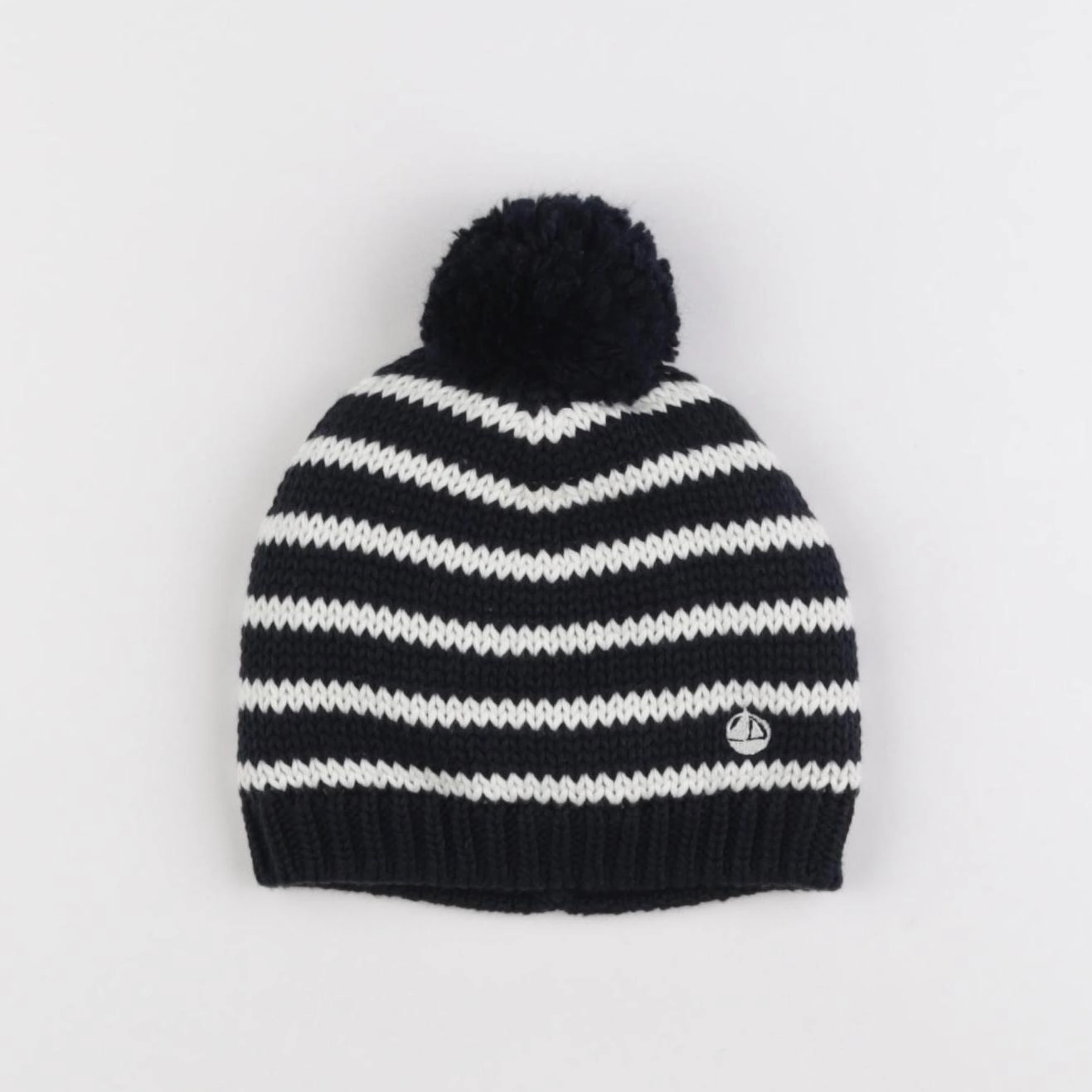 Petit Bateau - bonnet blanc, bleu - 3/4 ans