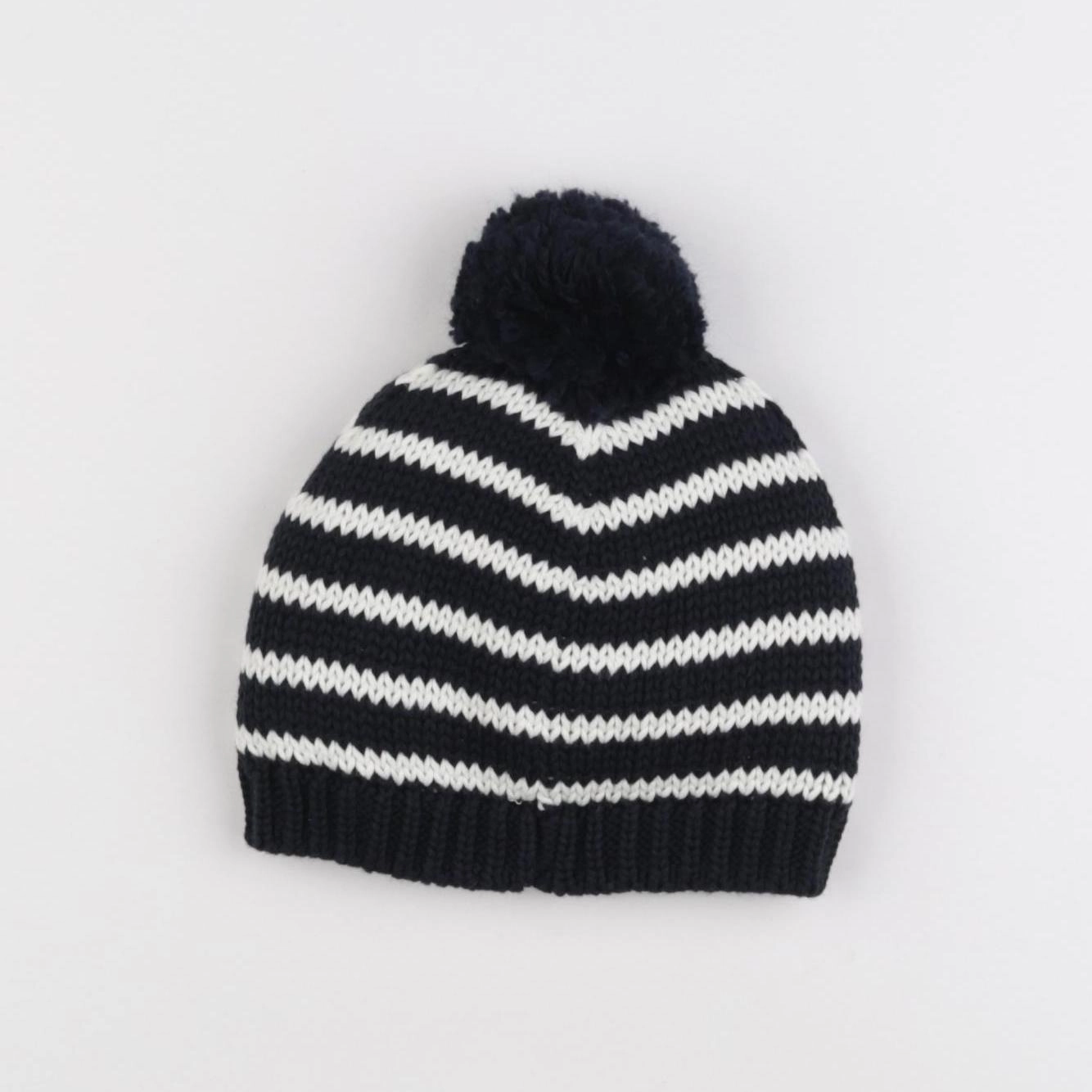 Petit Bateau - bonnet blanc, bleu - 3/4 ans