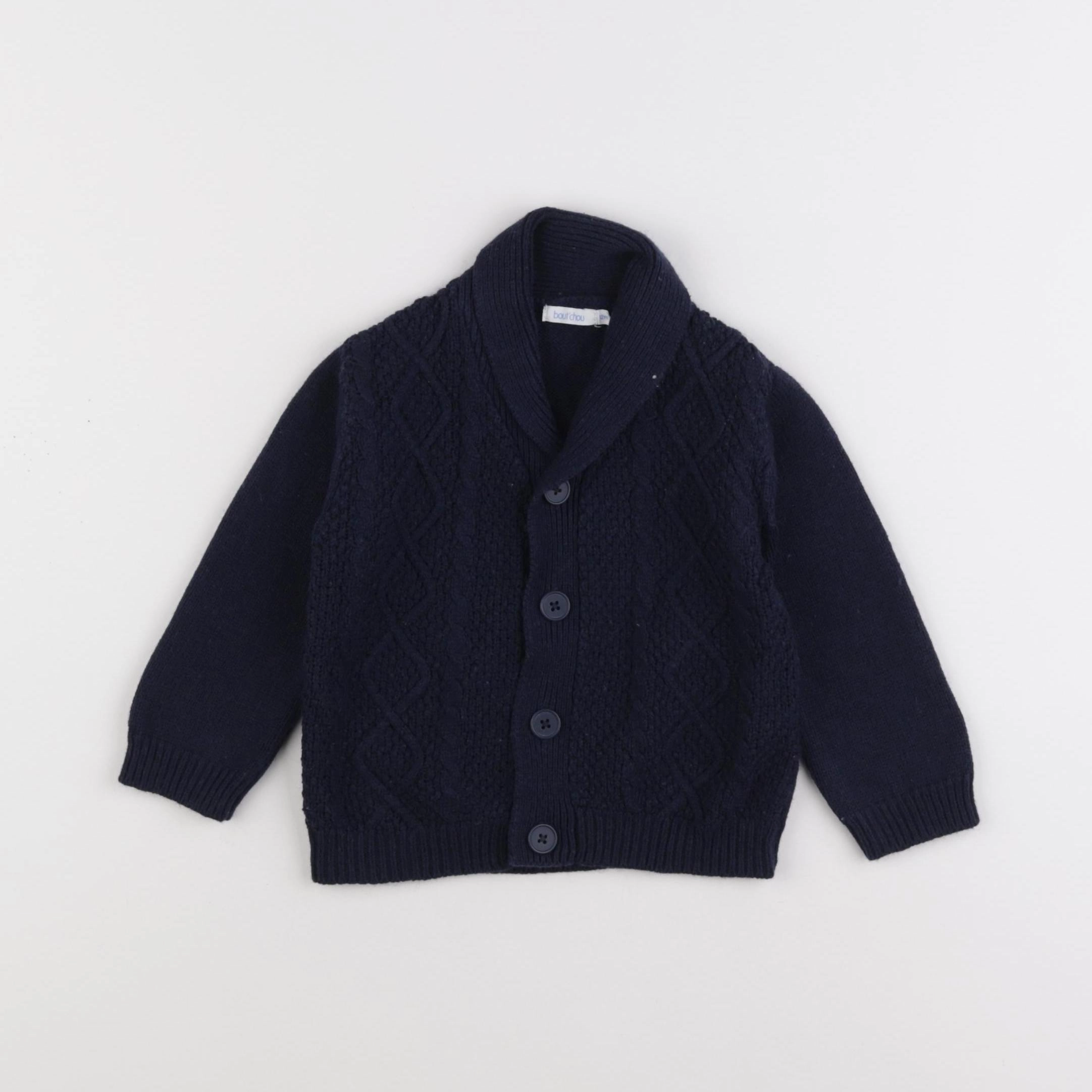 Boutchou - gilet bleu - 12 mois