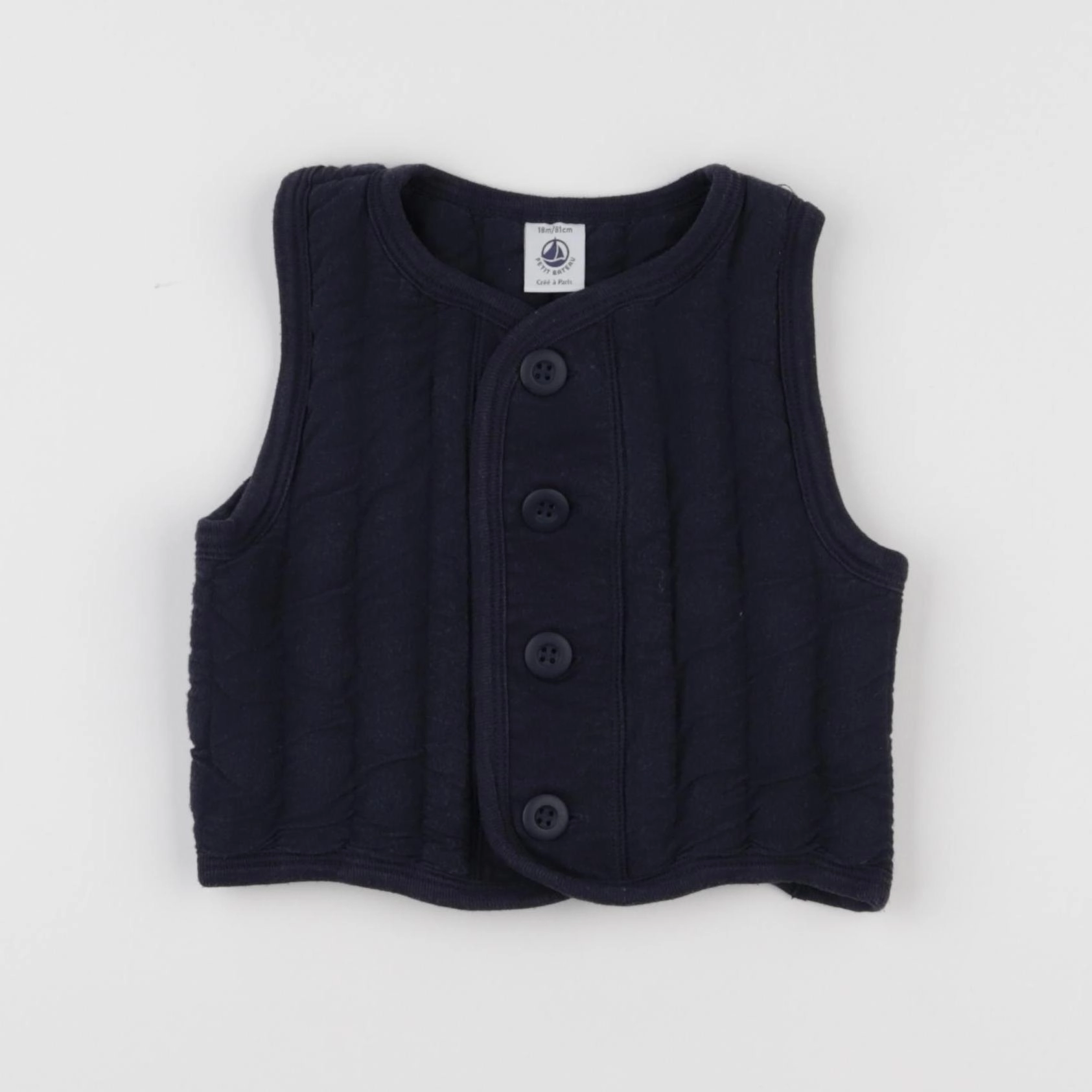 Petit Bateau - gilet bleu - 18 mois