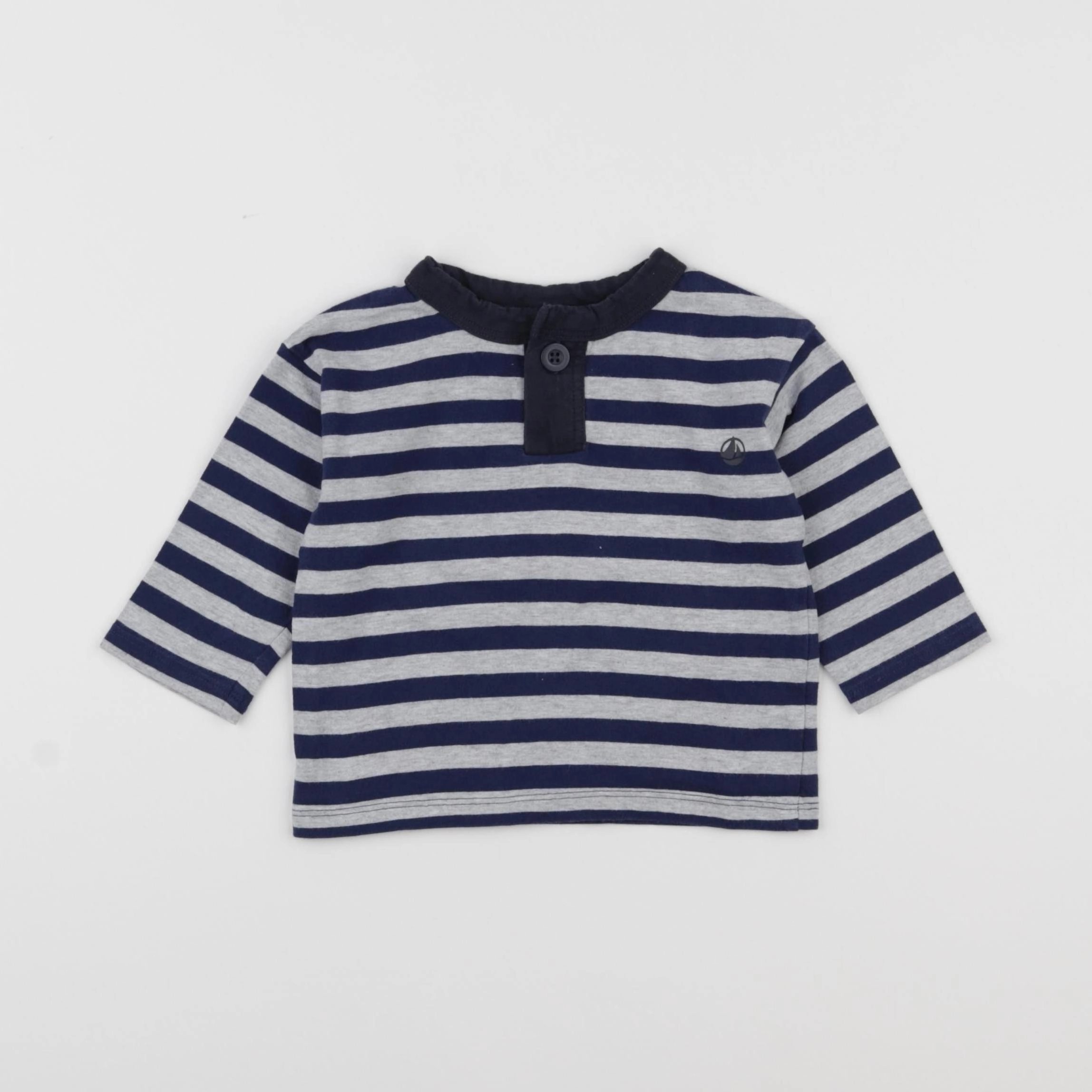 Petit Bateau - tee-shirt bleu, gris - 12 mois