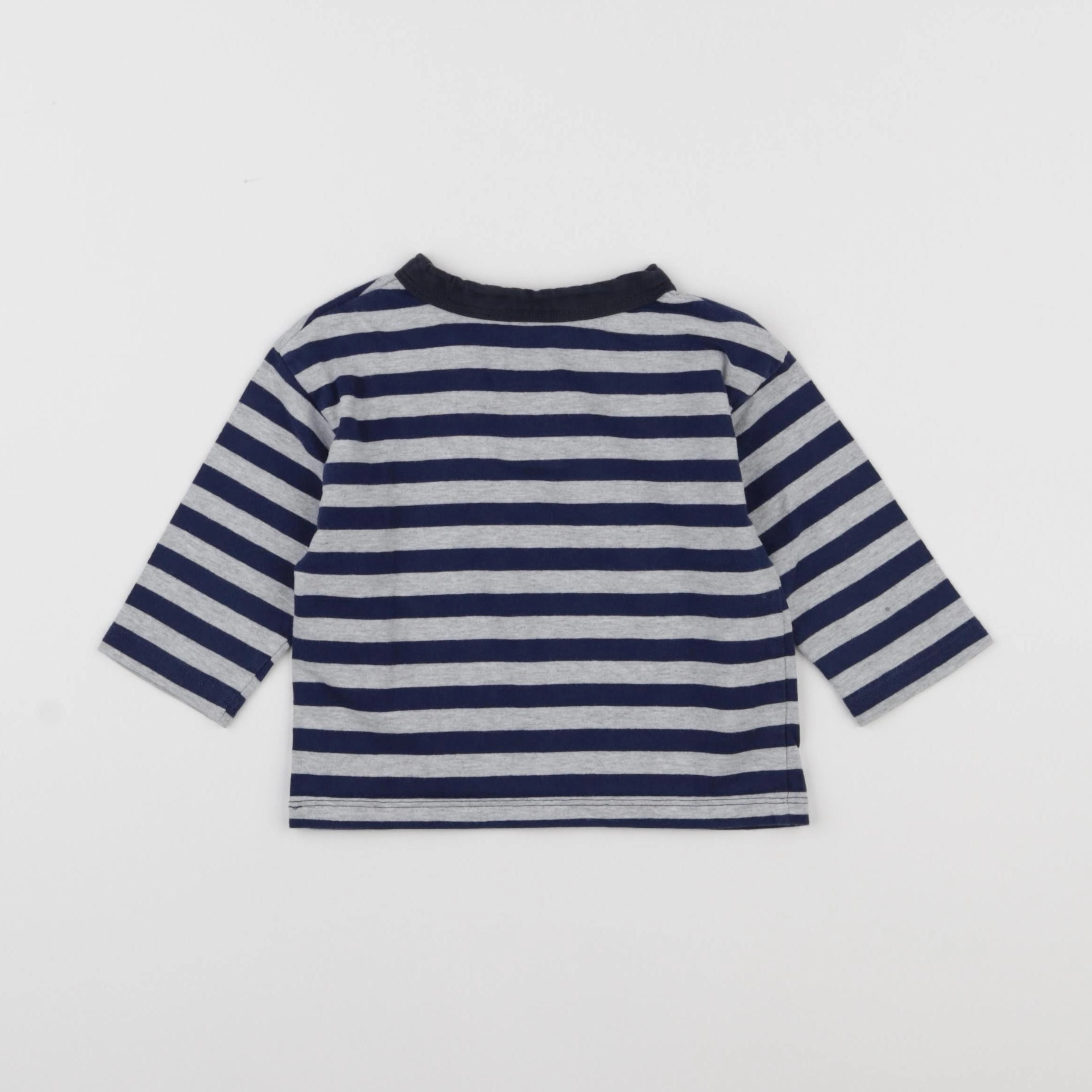 Petit Bateau - tee-shirt bleu, gris - 12 mois
