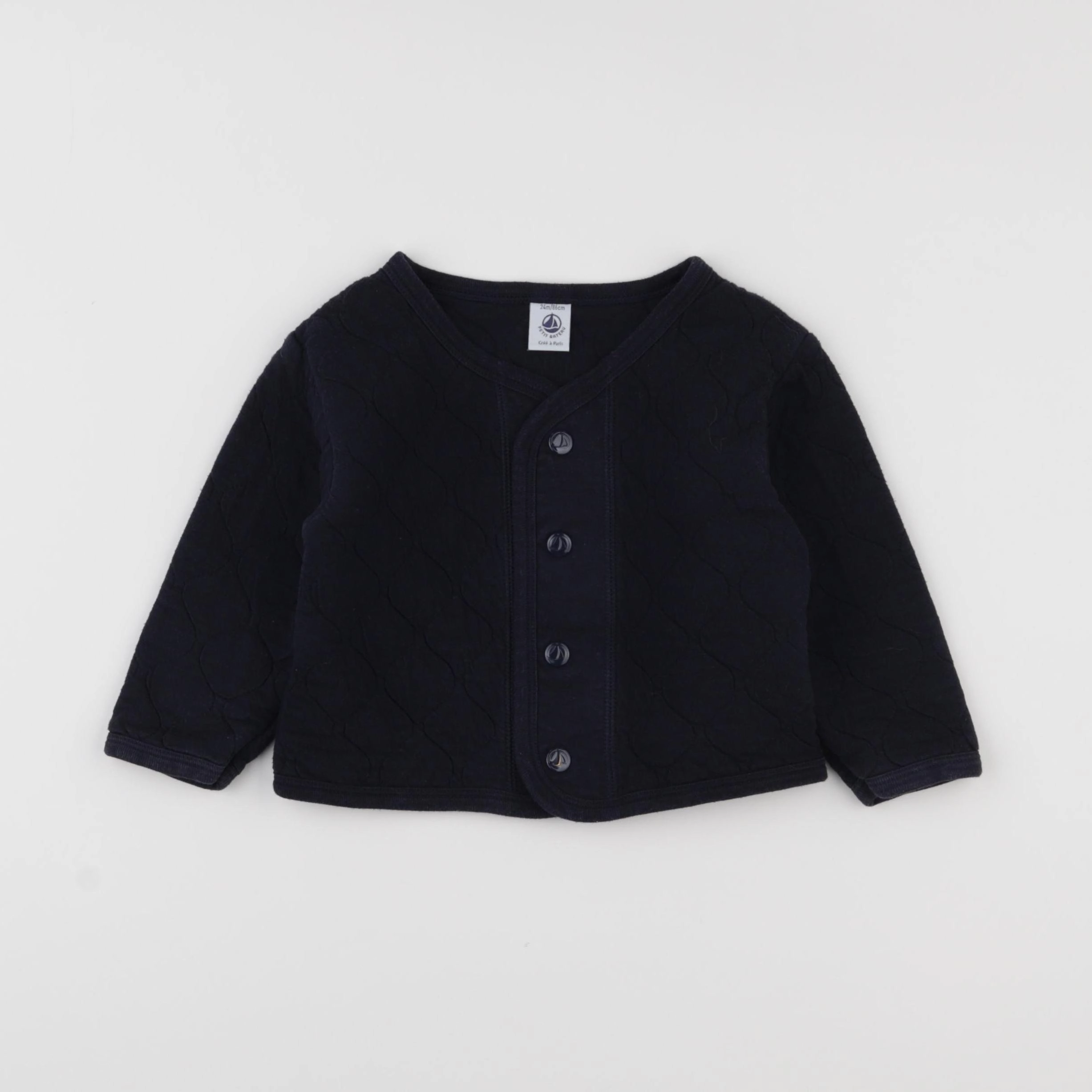 Petit Bateau - gilet bleu - 2 ans