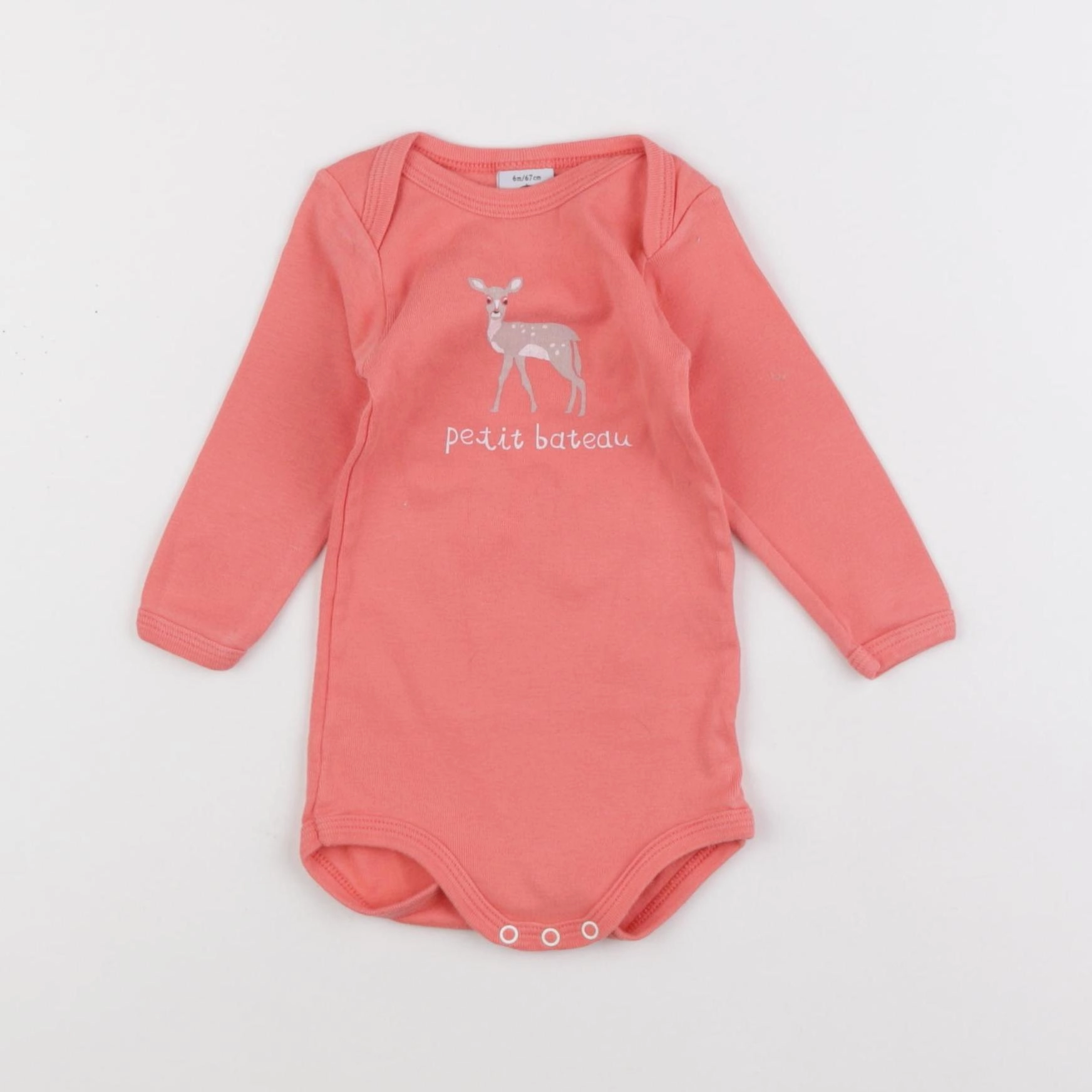 Petit Bateau - body rose - 6 mois