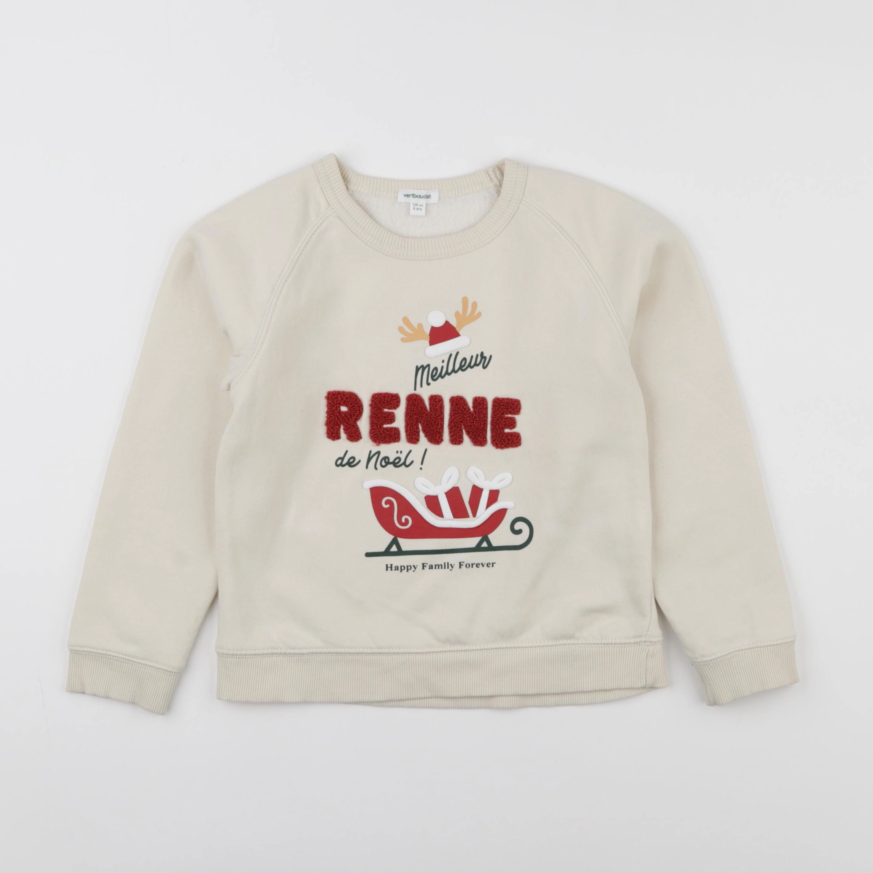 Vertbaudet - sweat multicolore - 8 ans