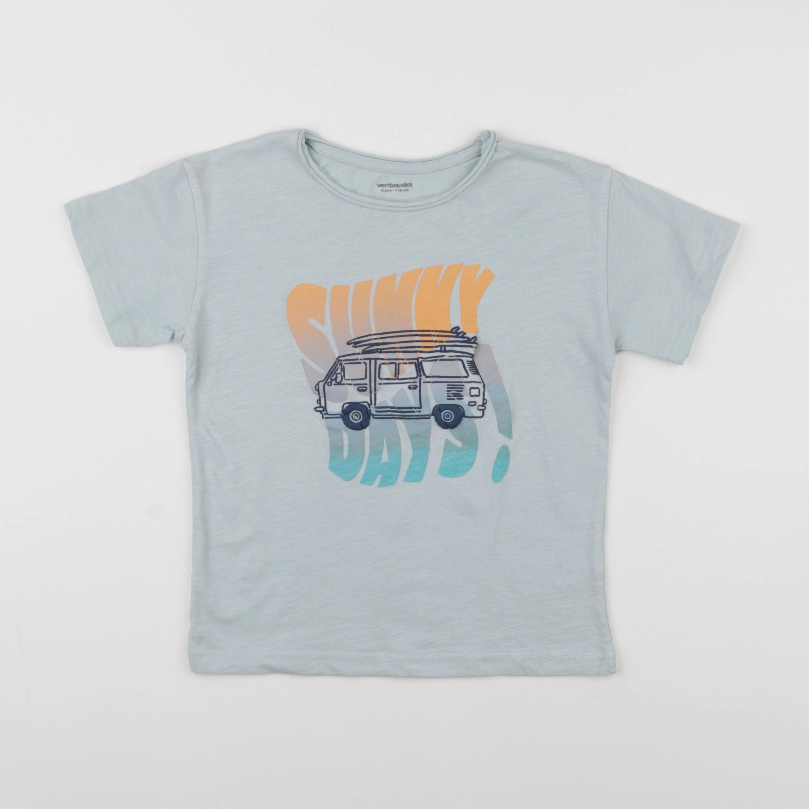 Vertbaudet - tee-shirt bleu - 6 ans