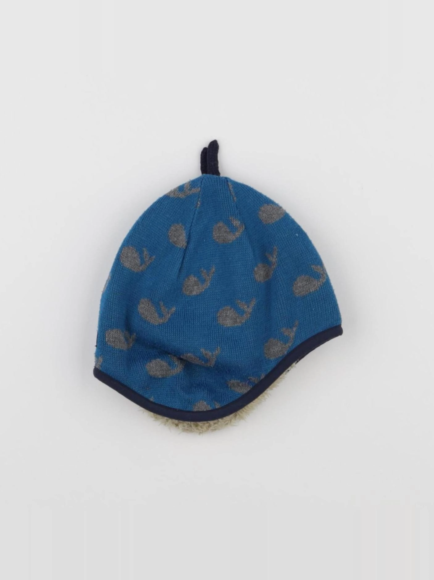 Patagonia - bonnet bleu, gris - 6/12 mois