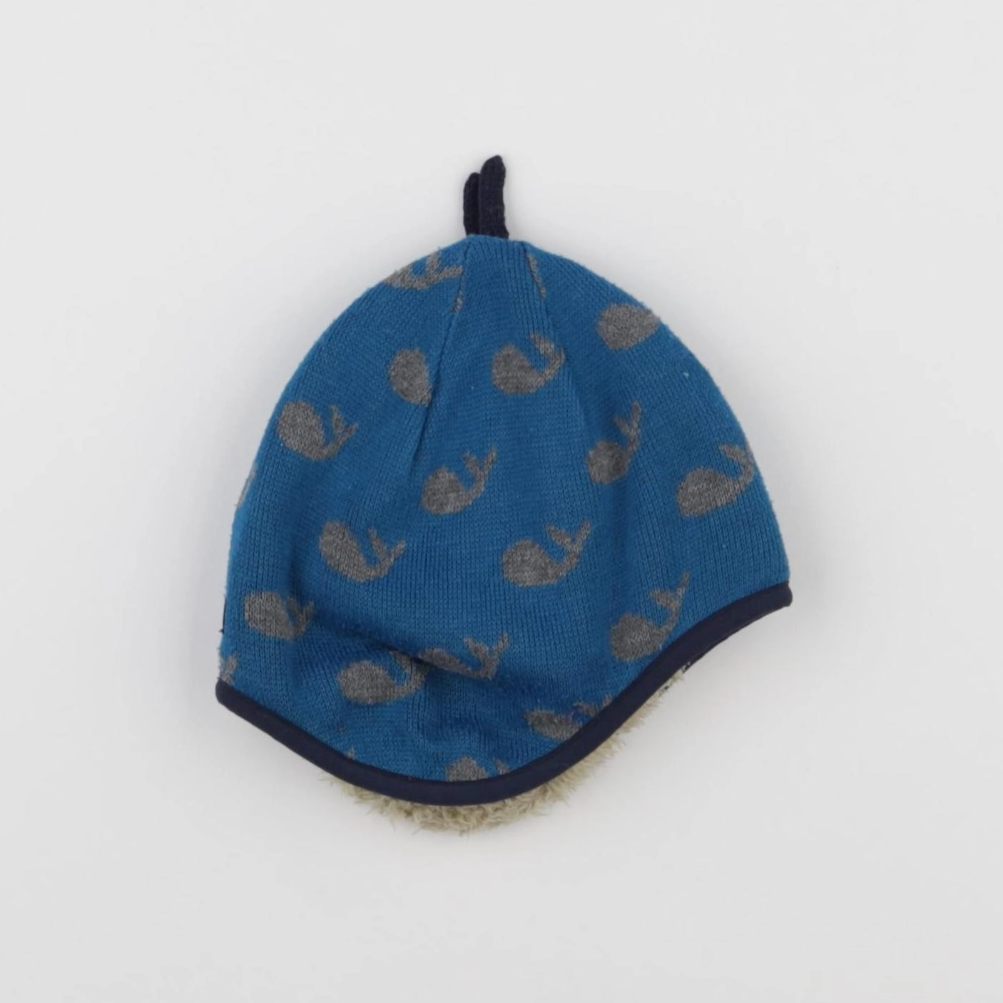 Patagonia - bonnet bleu, gris - 6/12 mois