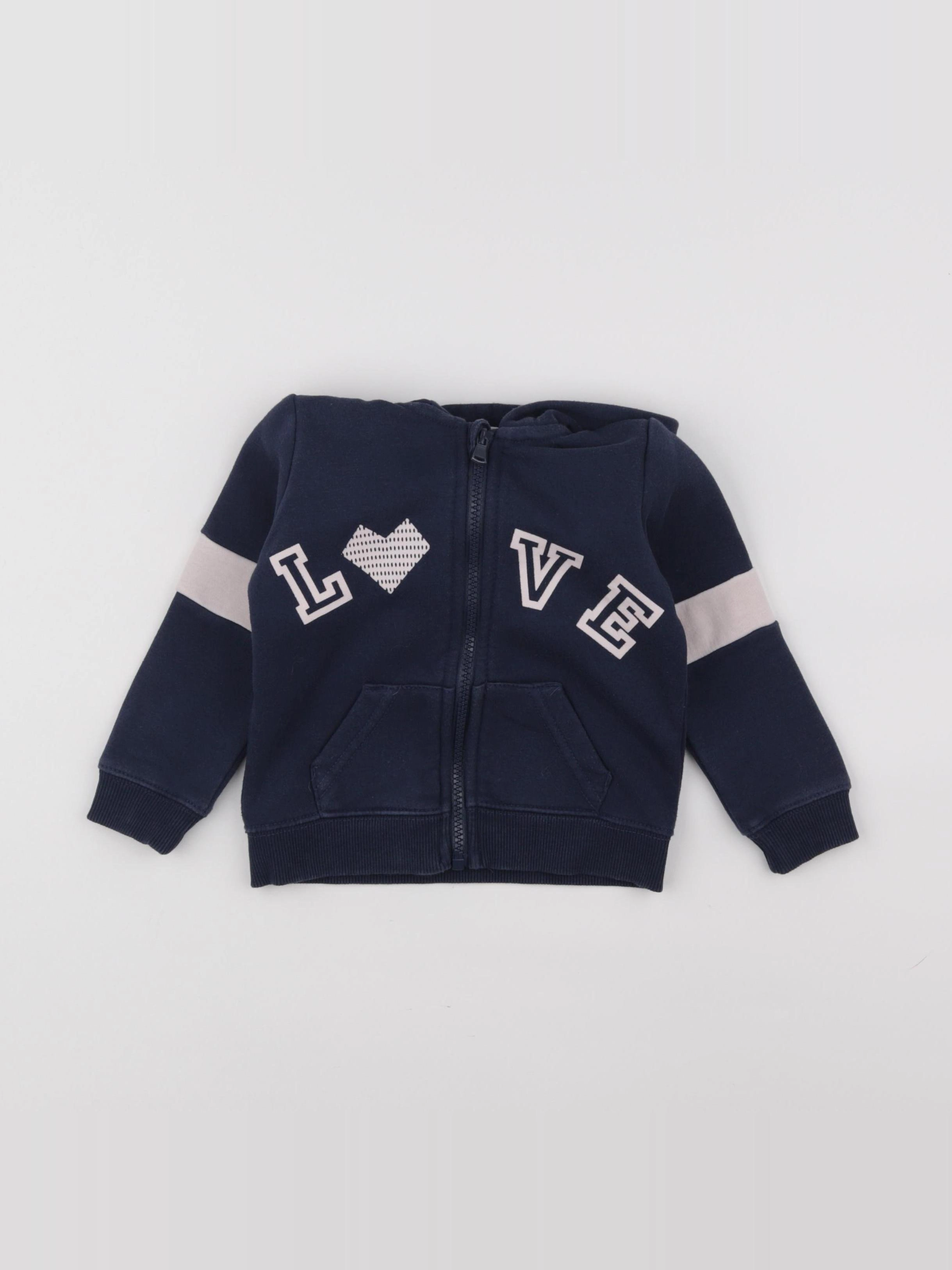 Vertbaudet - sweat bleu - 2 ans à 36 mois
