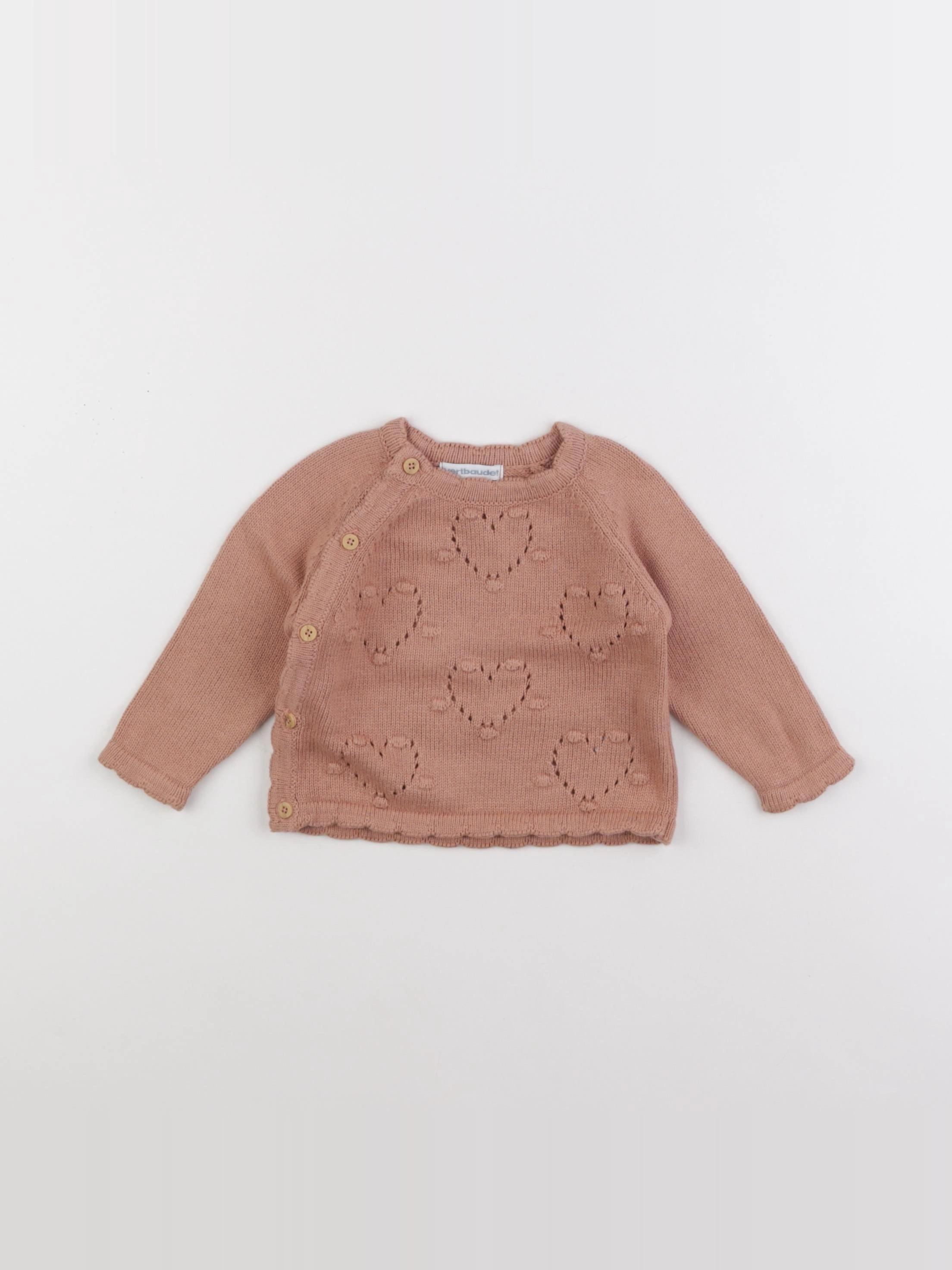 Vertbaudet - gilet marron - 6 mois