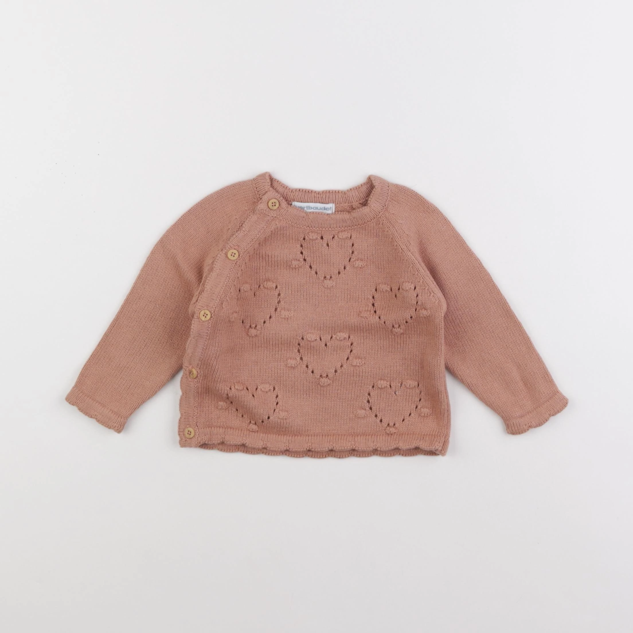 Vertbaudet - gilet marron - 6 mois