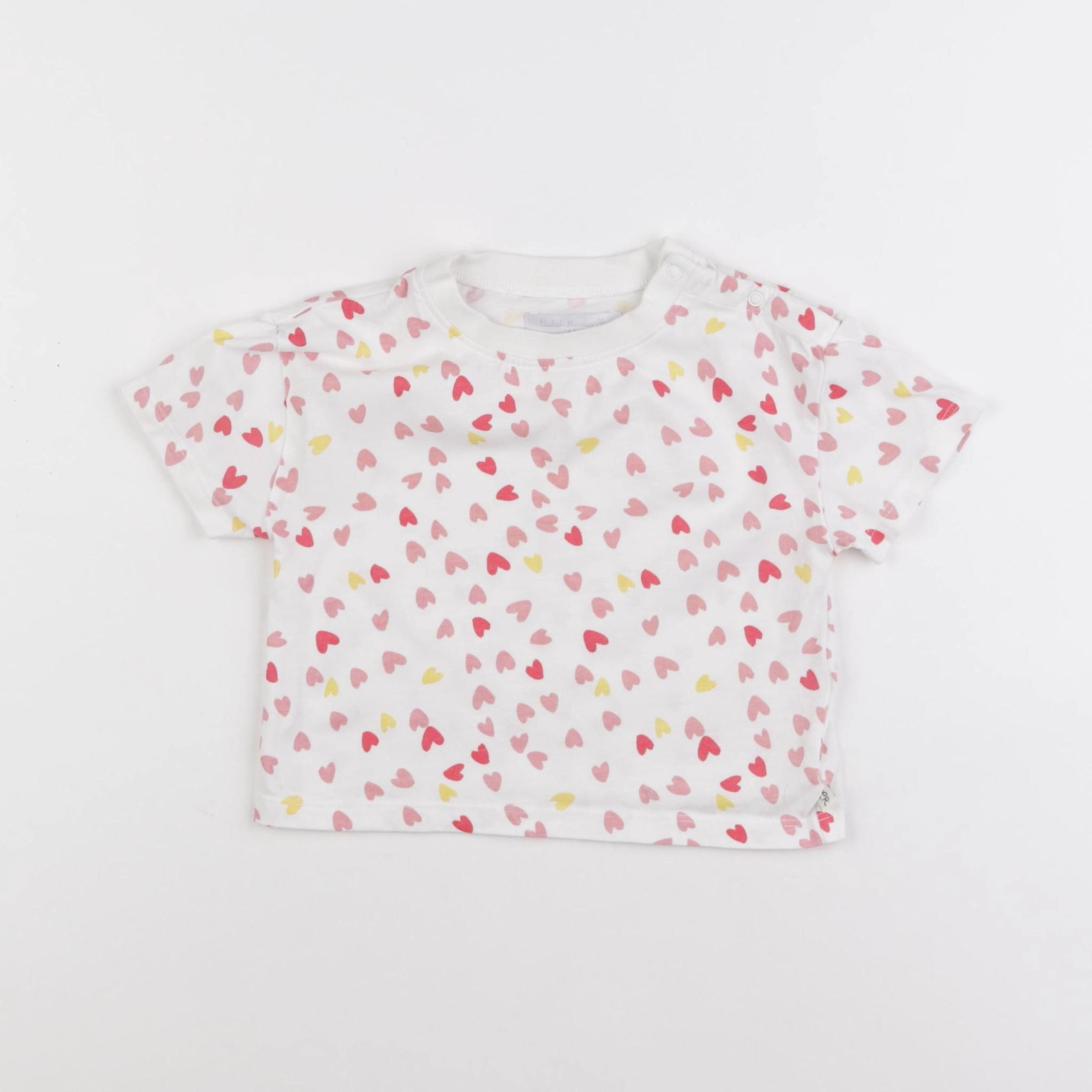 Cadet Rousselle - tee-shirt blanc, rose - 12 mois