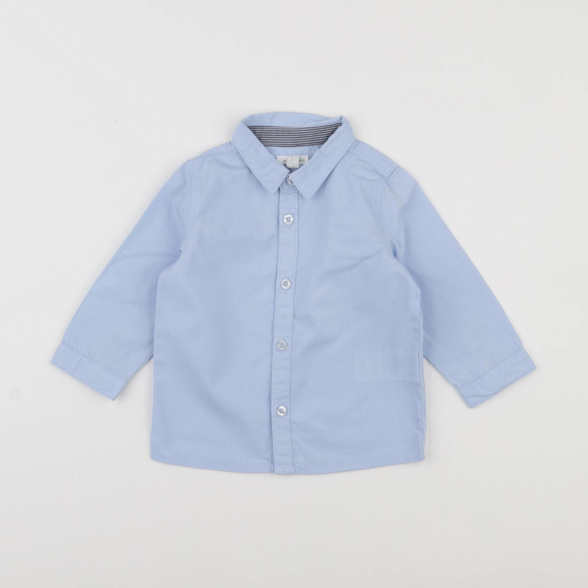 Vertbaudet - chemise bleu - 12 mois