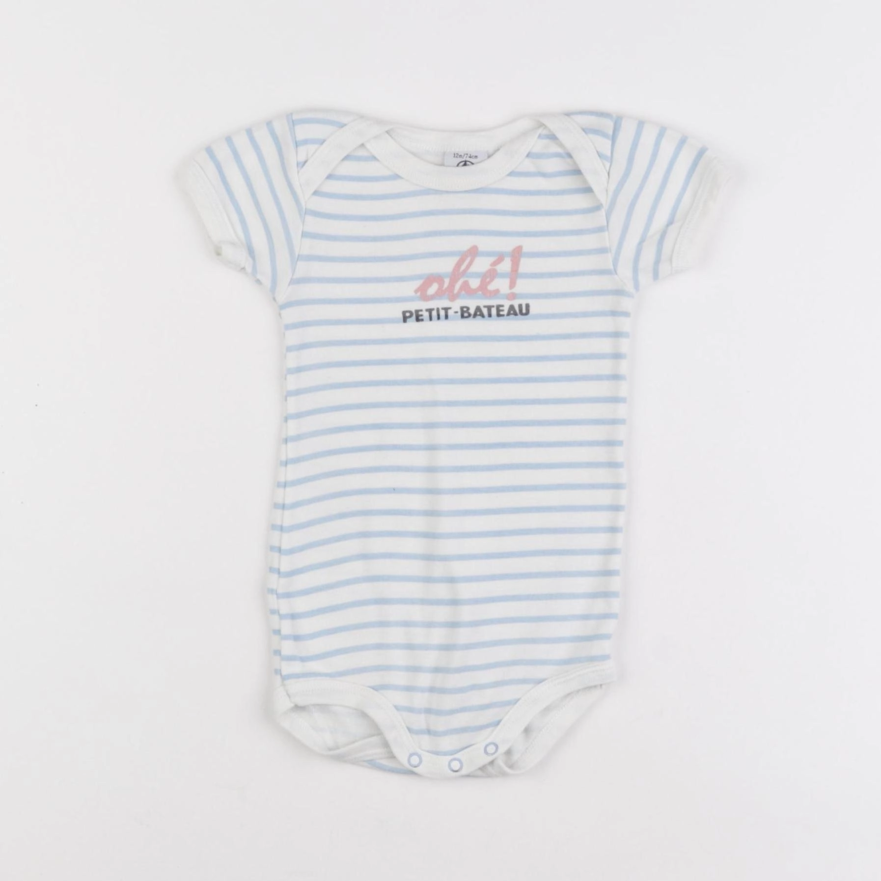 Petit Bateau - body bleu - 12 mois