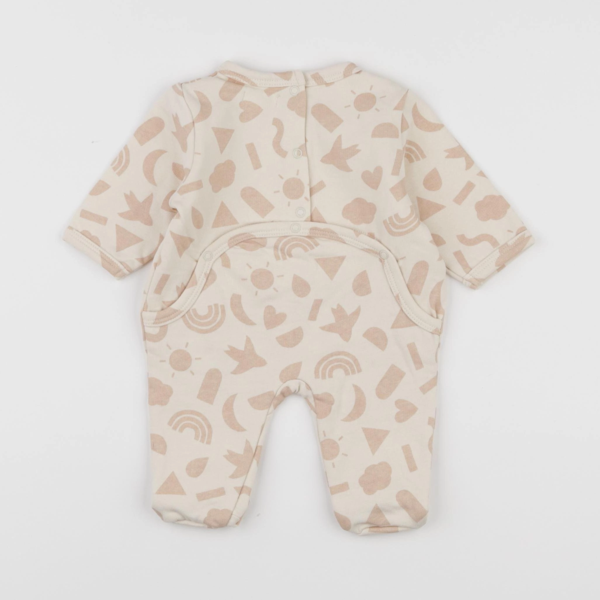 Vertbaudet - pyjama coton beige - 1 mois