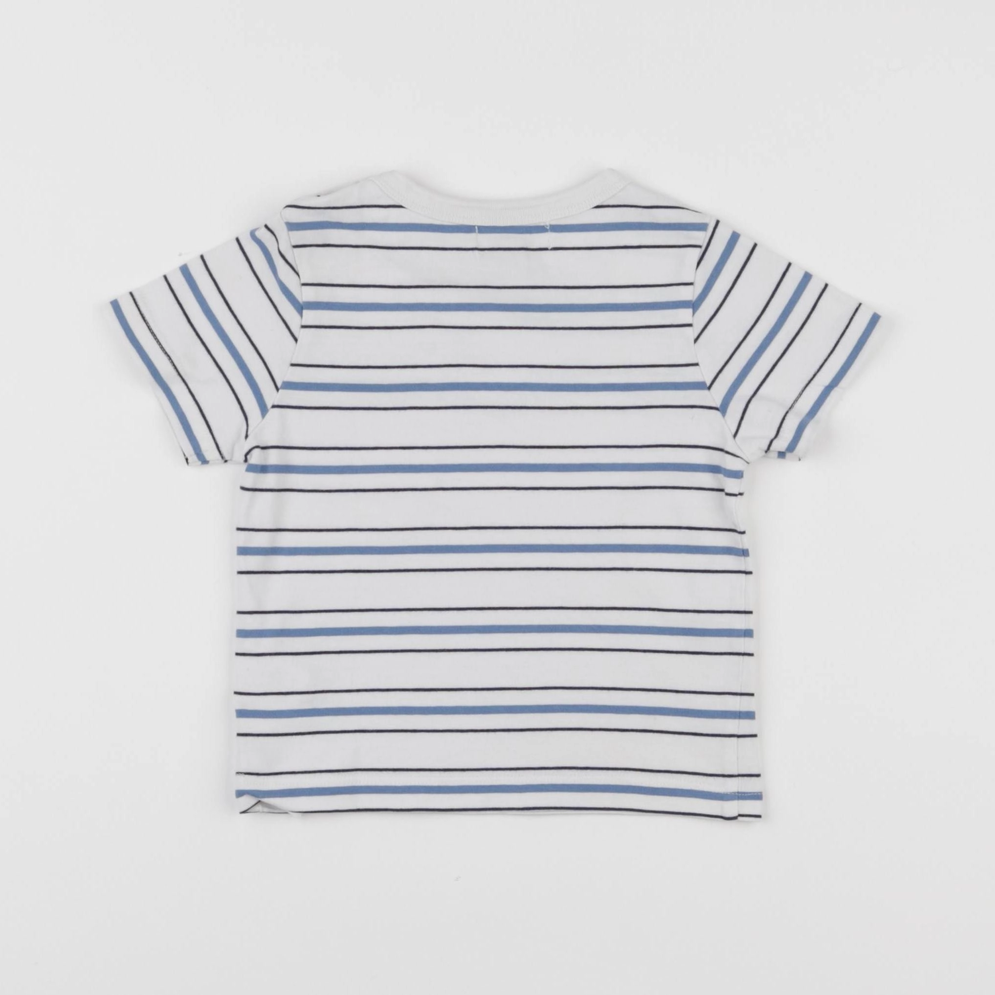 Cyrillus - tee-shirt blanc, bleu - 18 mois