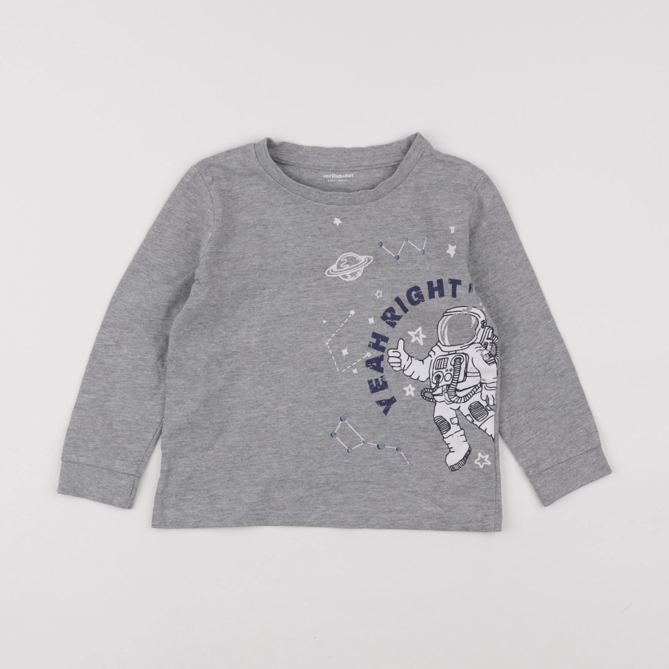 Vertbaudet - tee-shirt gris - 4 ans