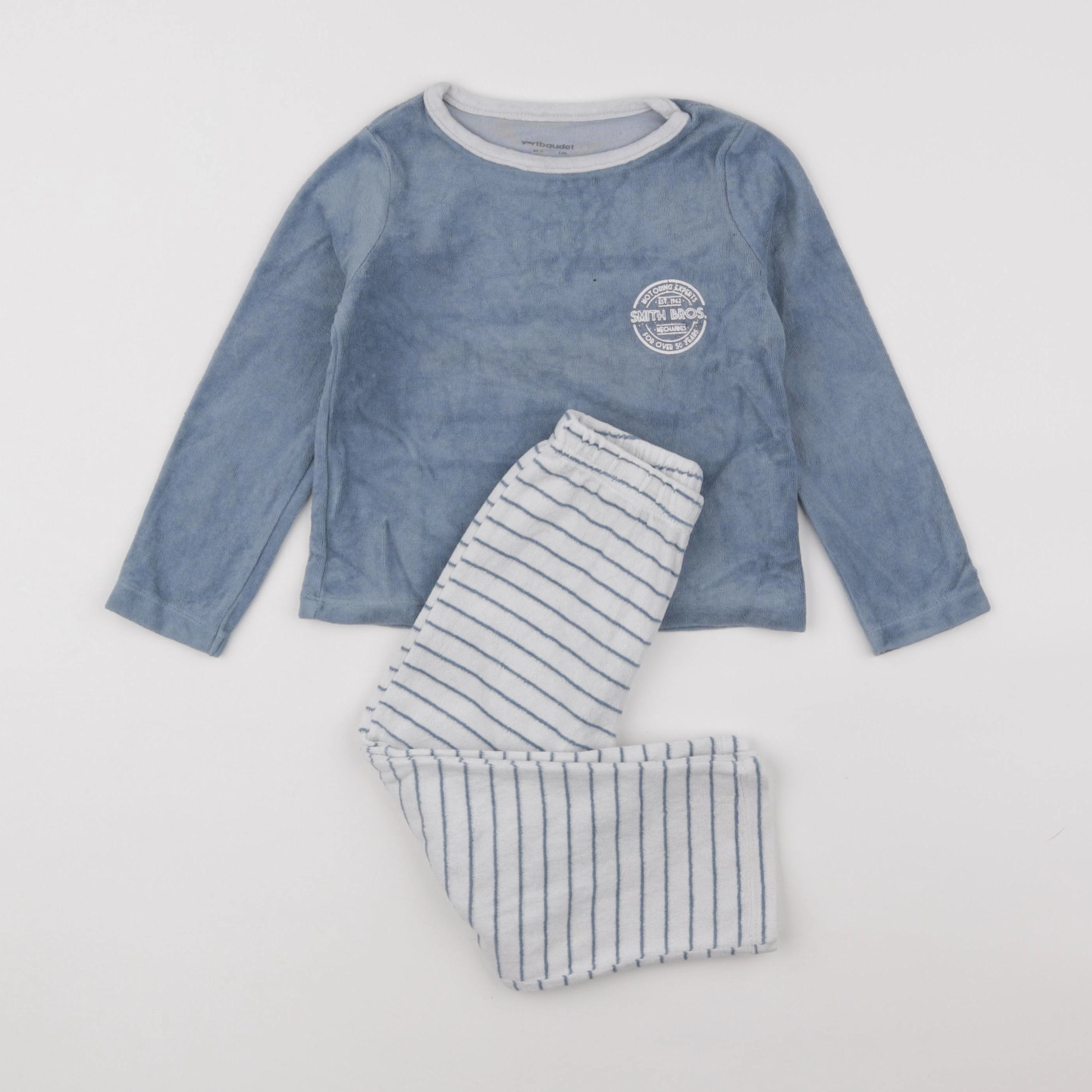 Vertbaudet - pyjama velours bleu - 3 ans
