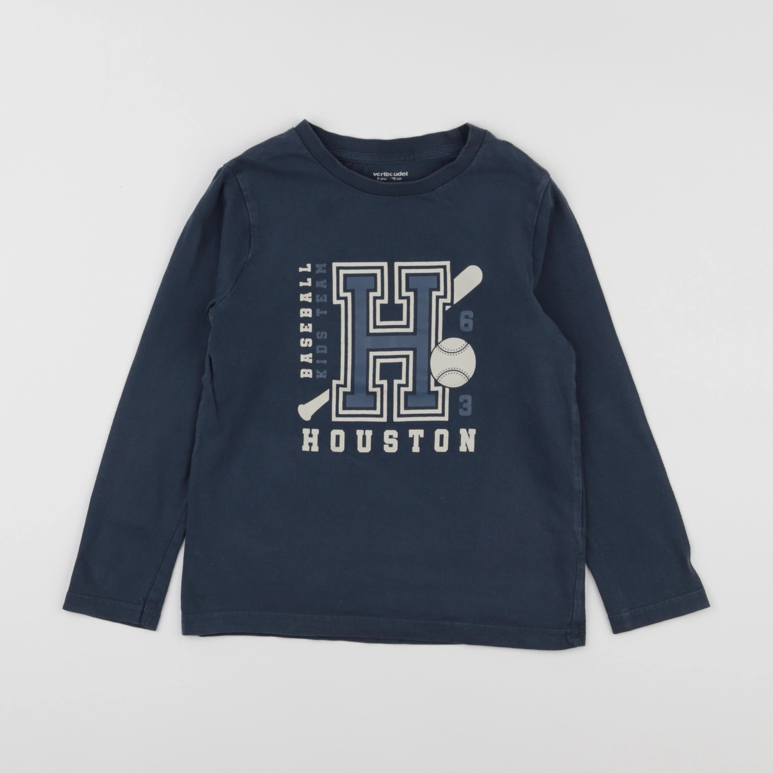 Vertbaudet - tee-shirt bleu - 8 ans
