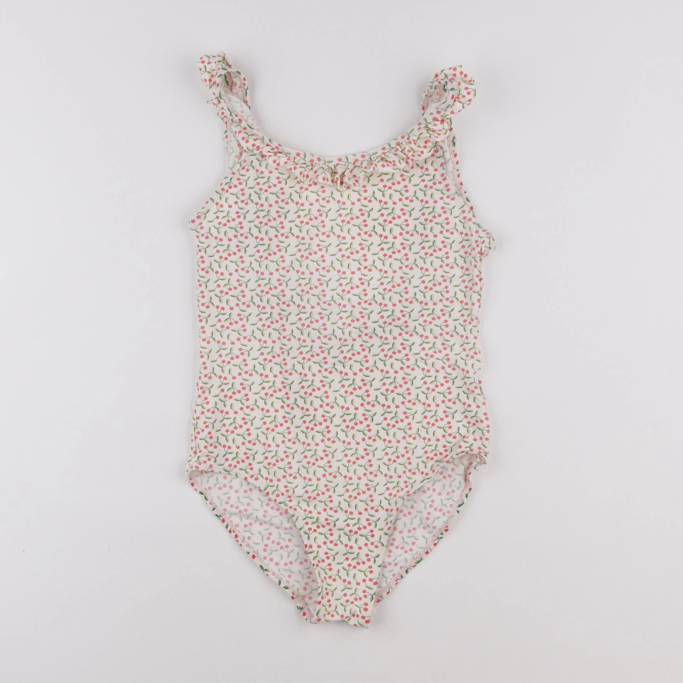 Monoprix - maillot de bain blanc, vert - 14 ans