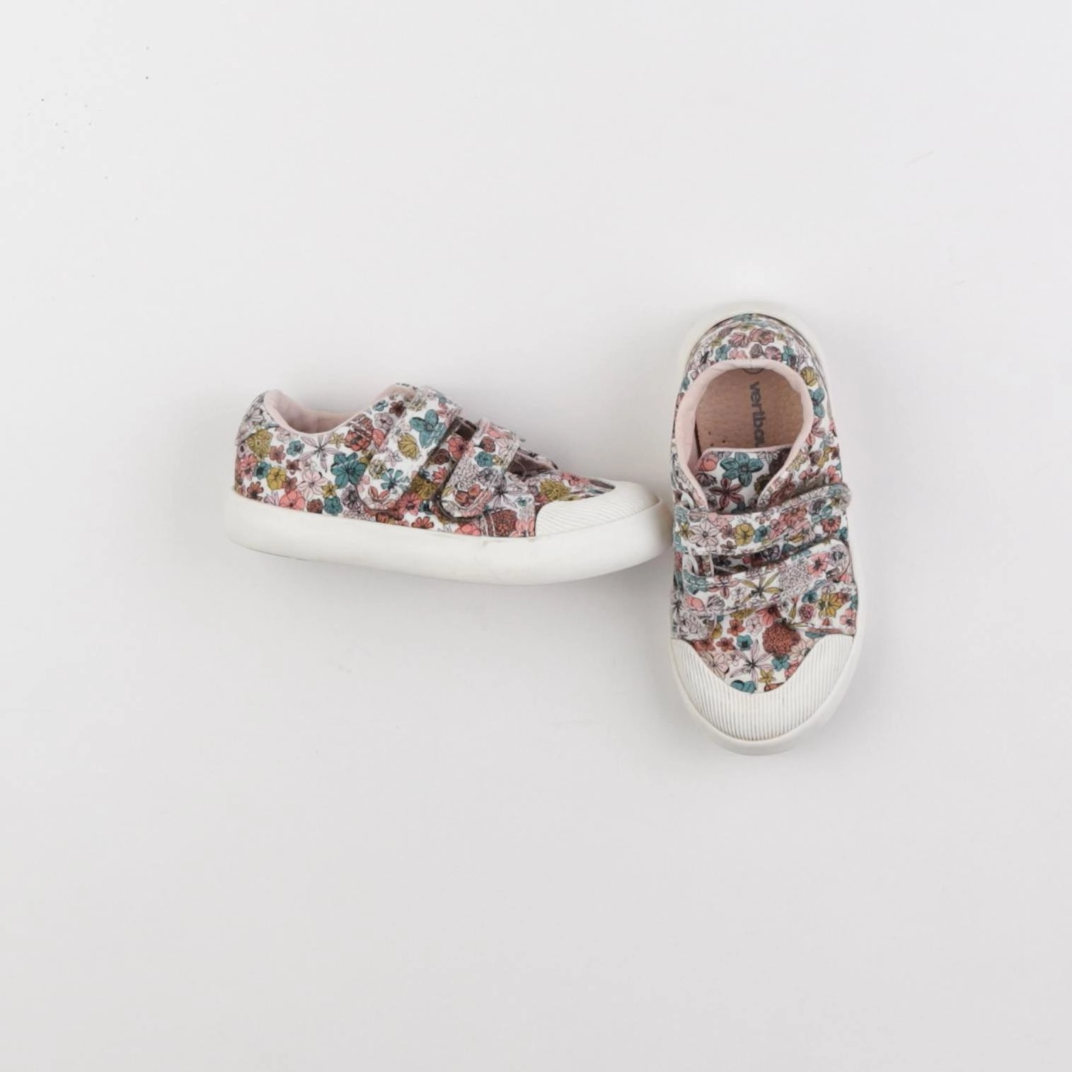 Vertbaudet - tennis à scratch/ lacets multicolore - pointure 25
