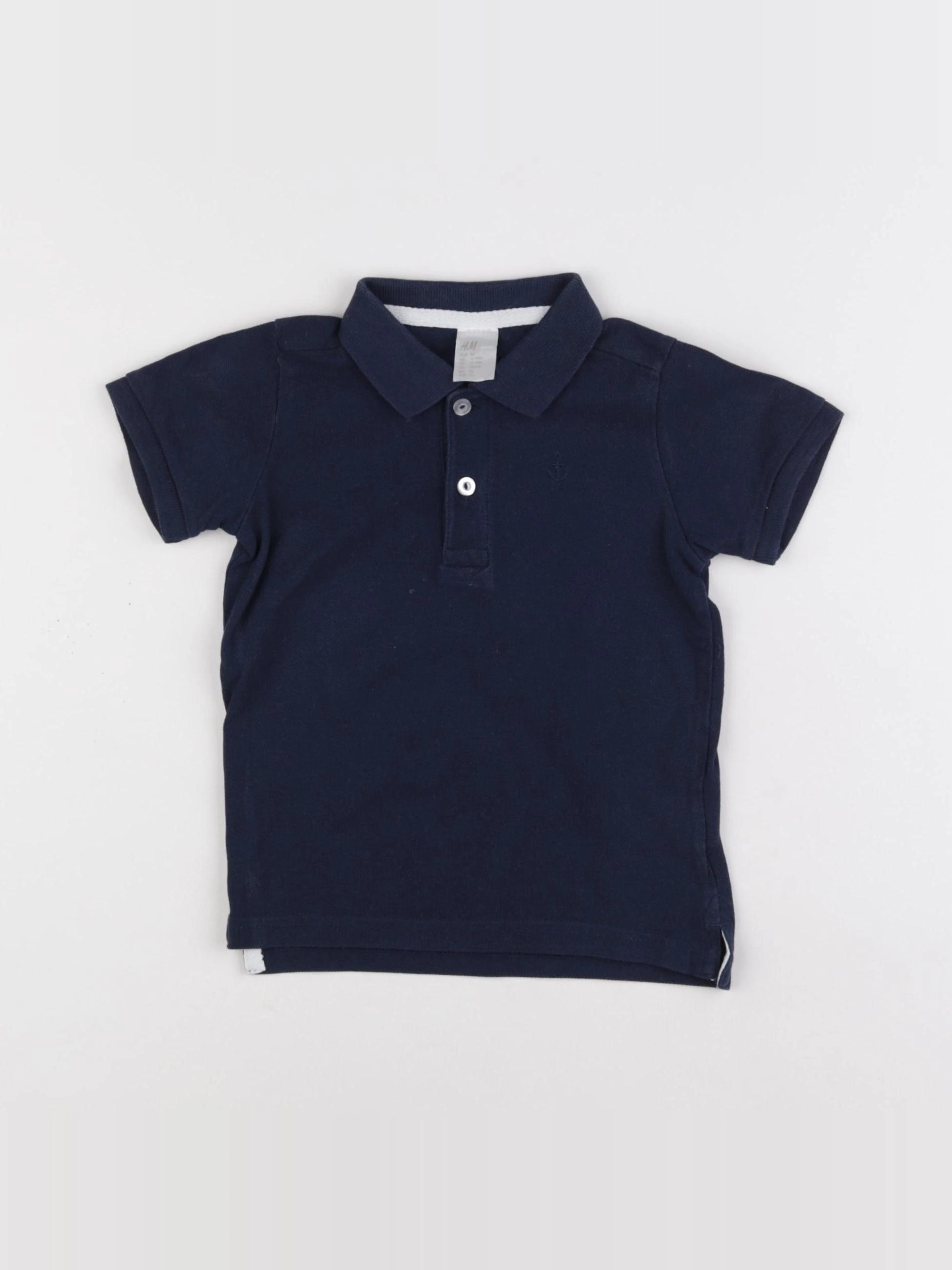 H&M - polo bleu - 12/18 mois