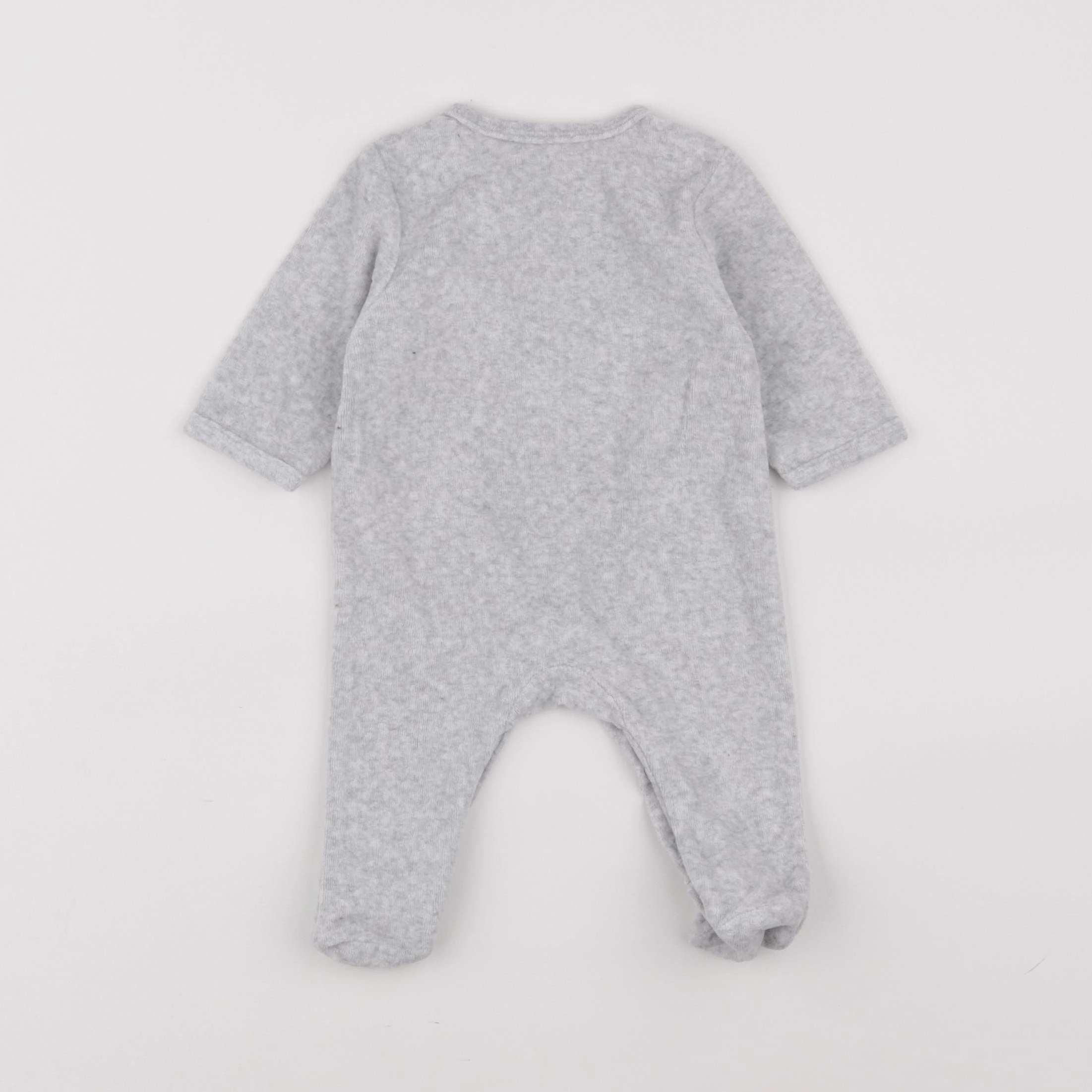 Vertbaudet - pyjama velours gris - 1 mois