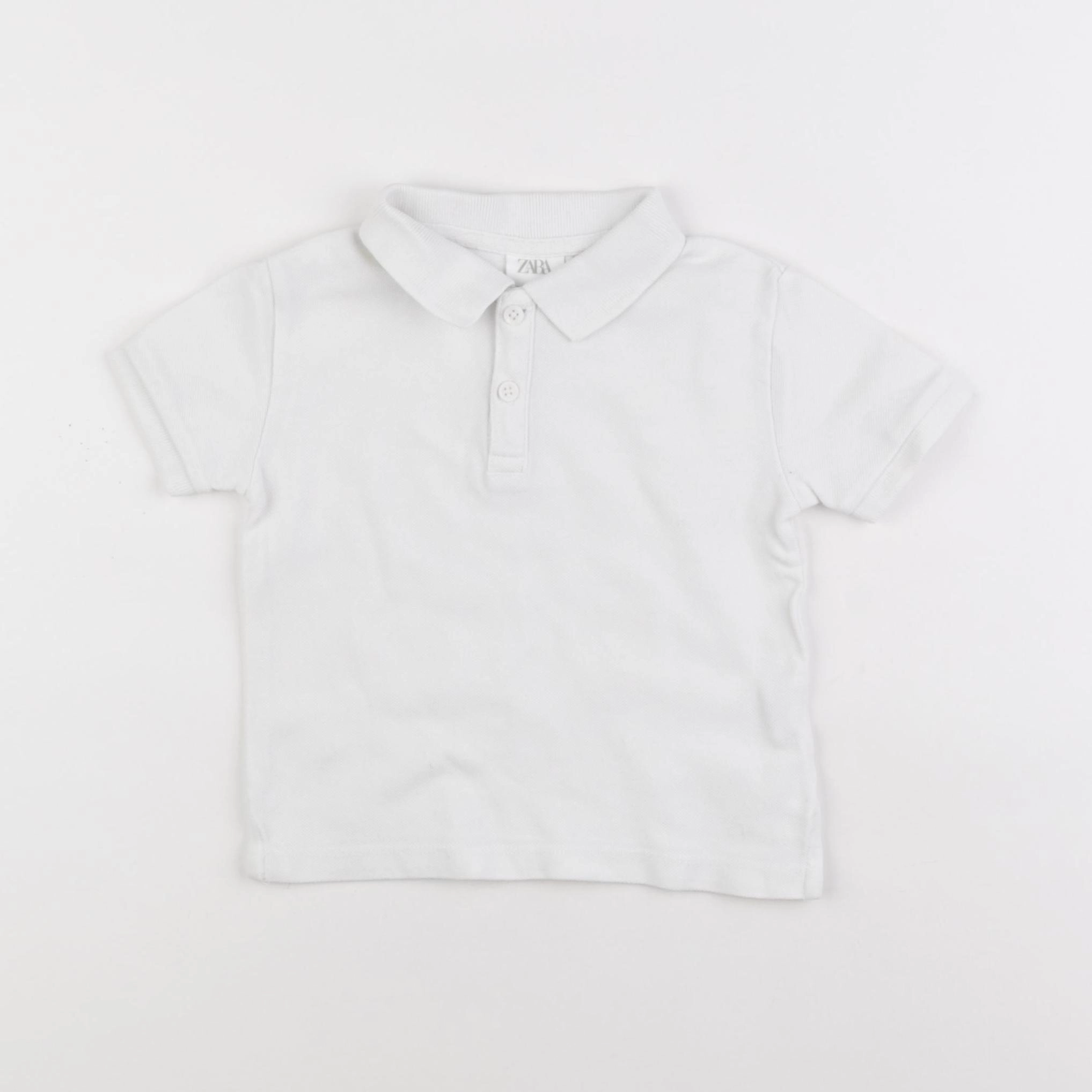 Zara - polo blanc - 12/18 mois