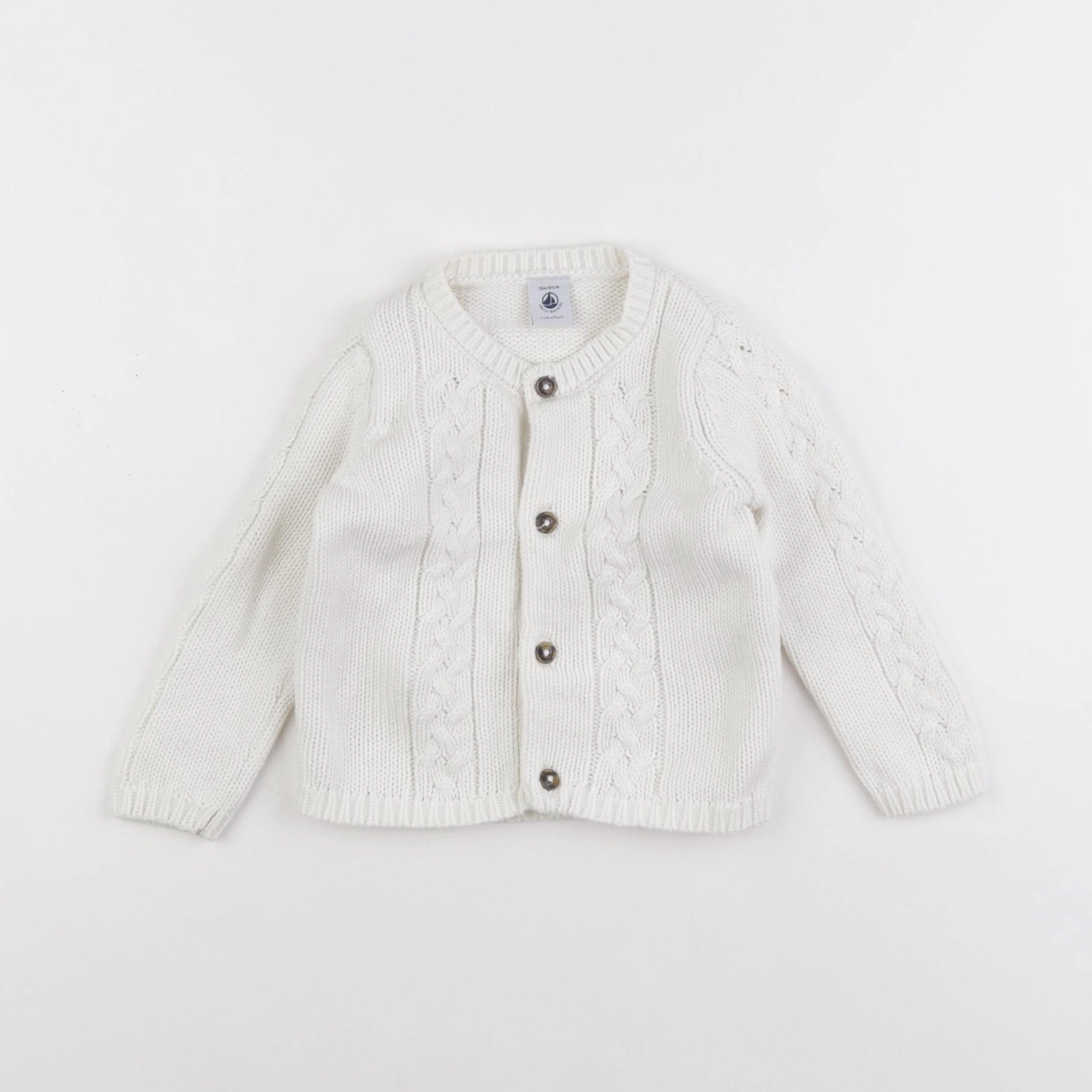 Petit Bateau - gilet blanc - 18 mois