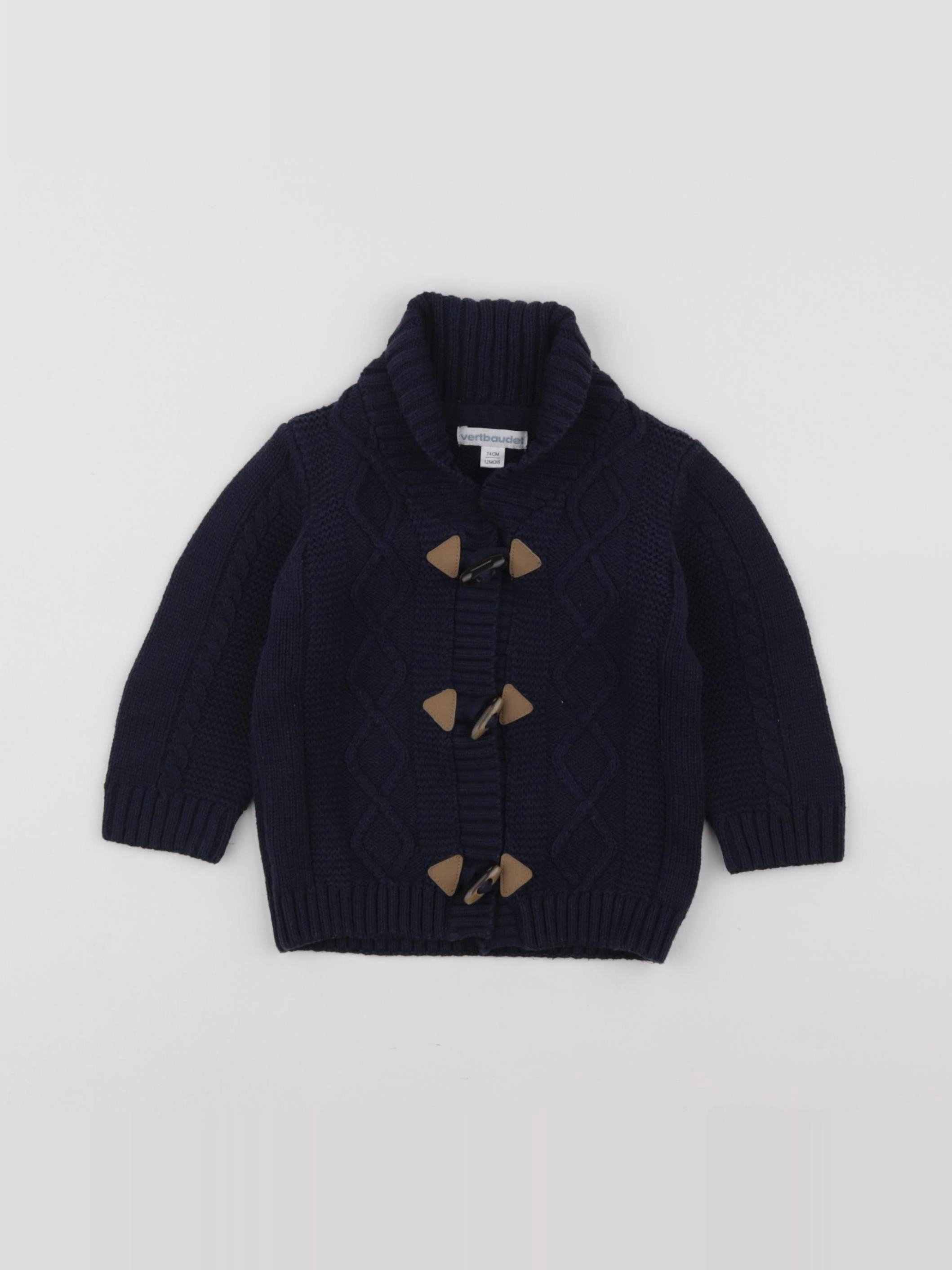 Vertbaudet - gilet bleu - 12 mois
