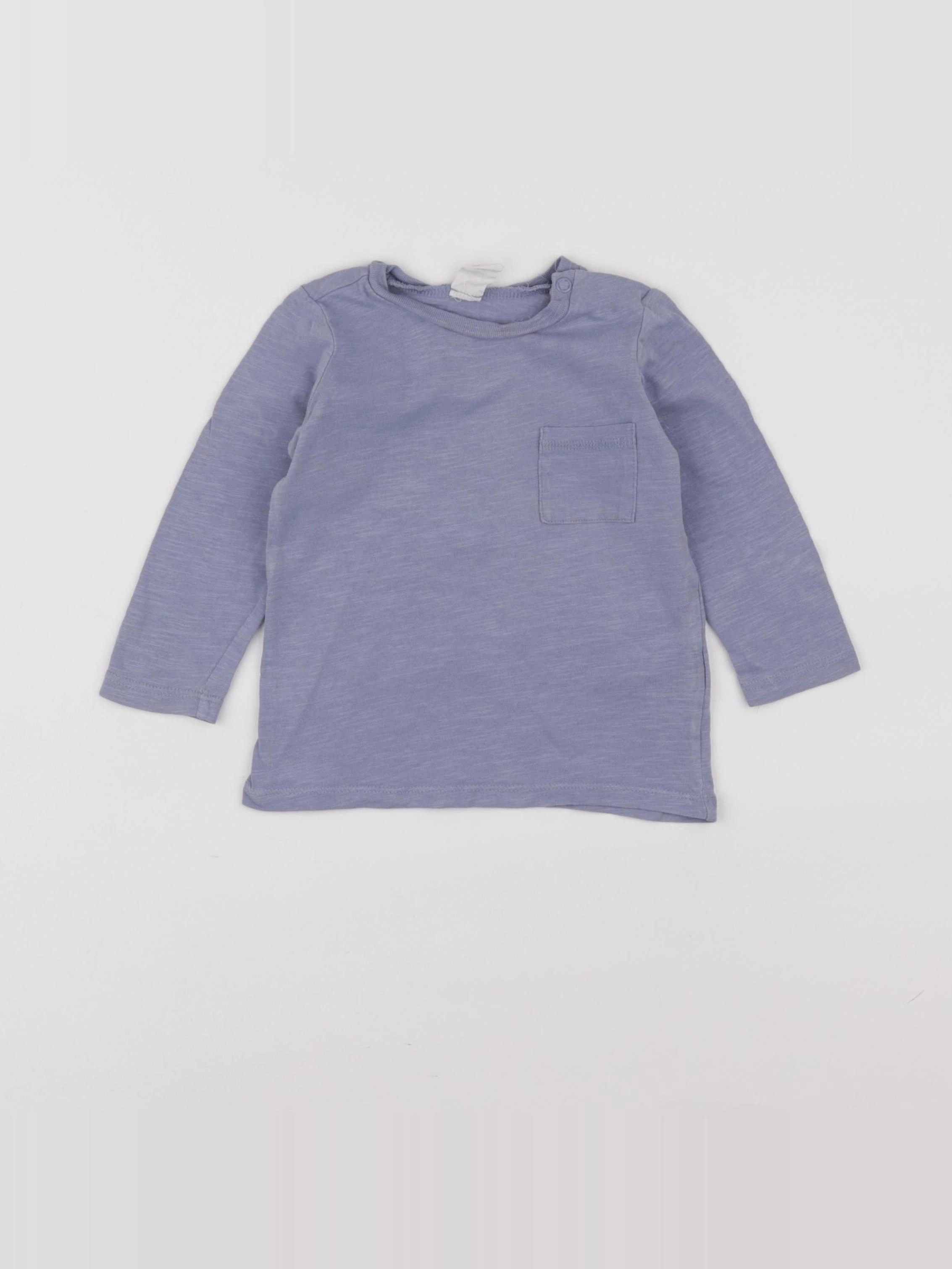 H&M - tee-shirt bleu - 6/9 mois