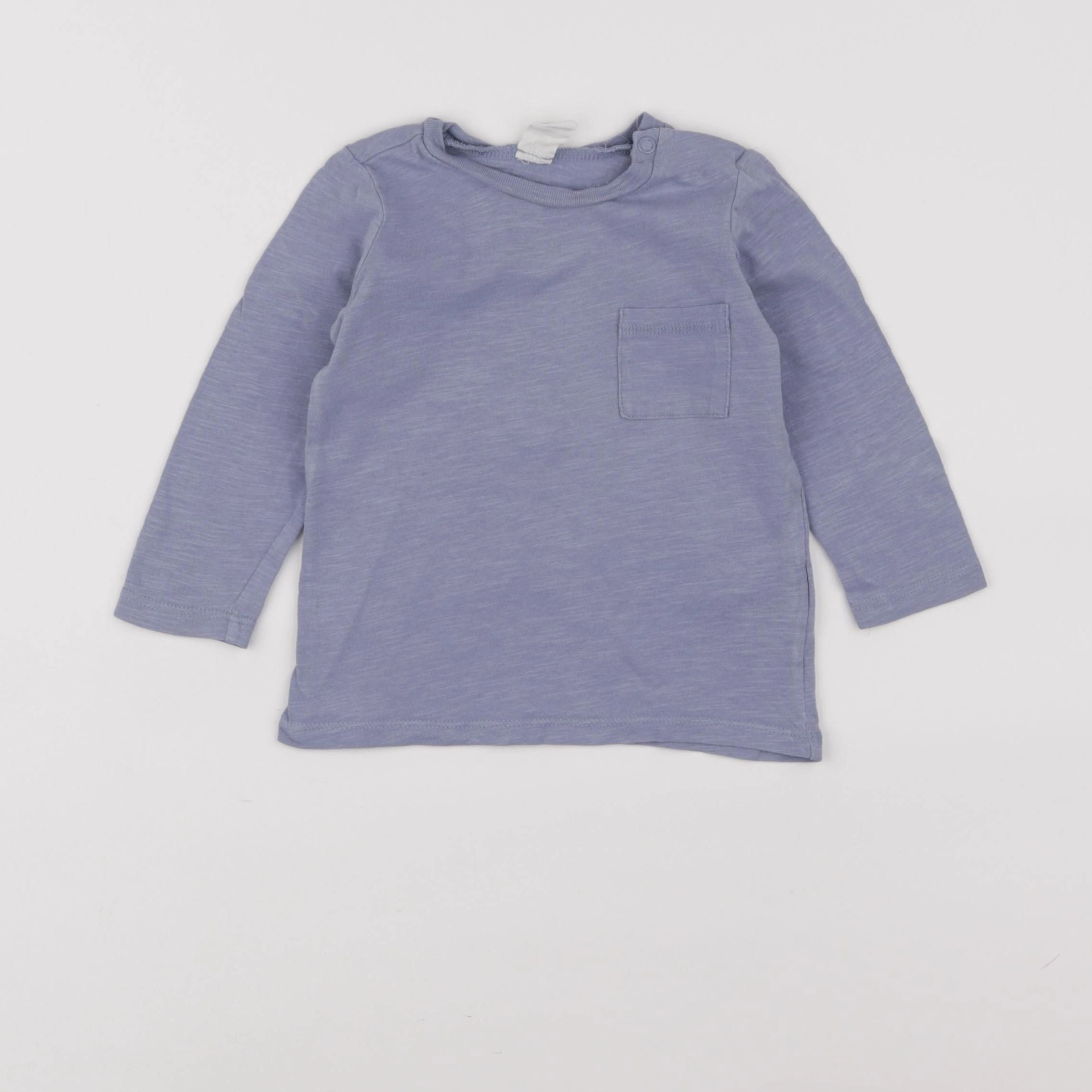 H&M - tee-shirt bleu - 6/9 mois